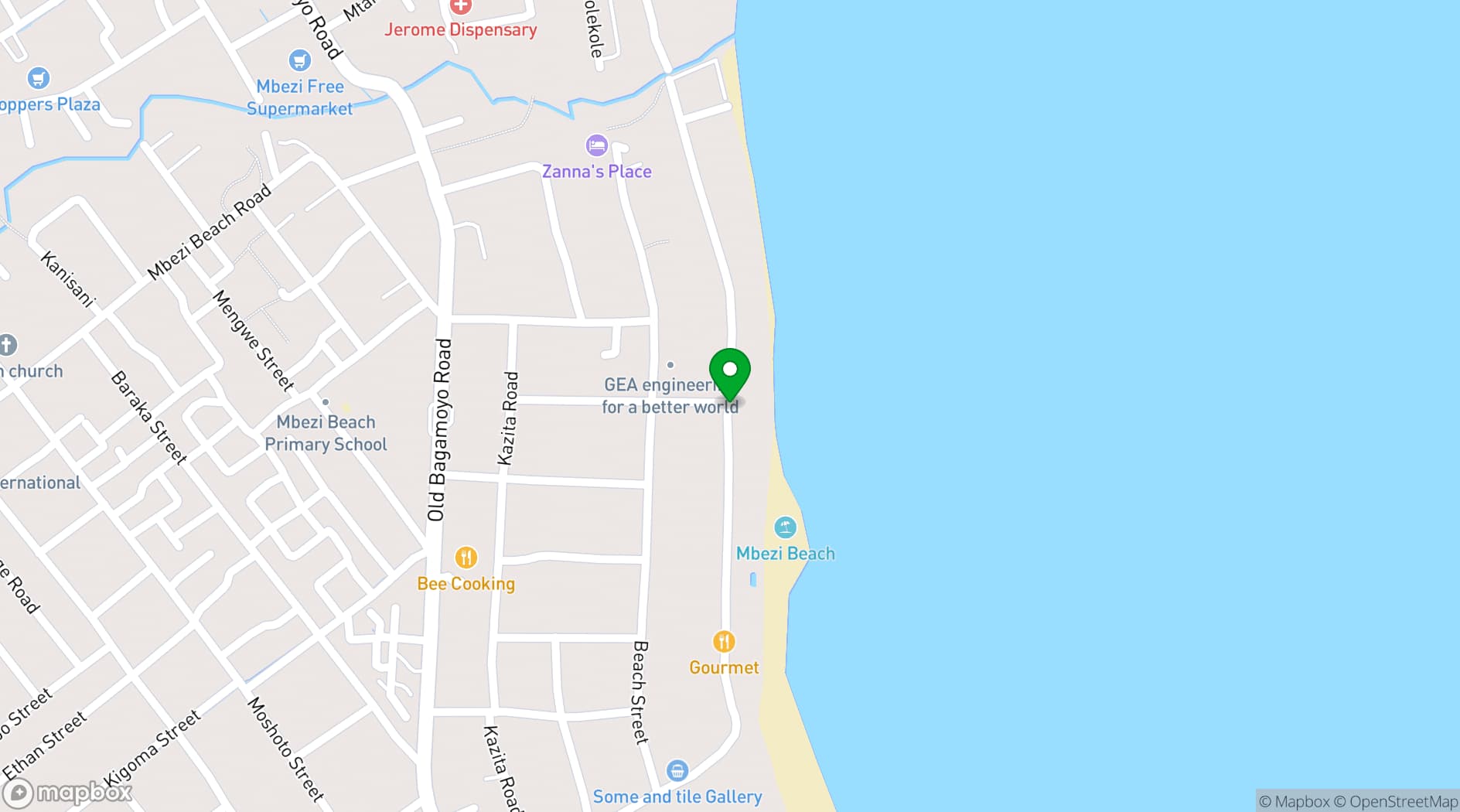 Map showing Upepo Garden