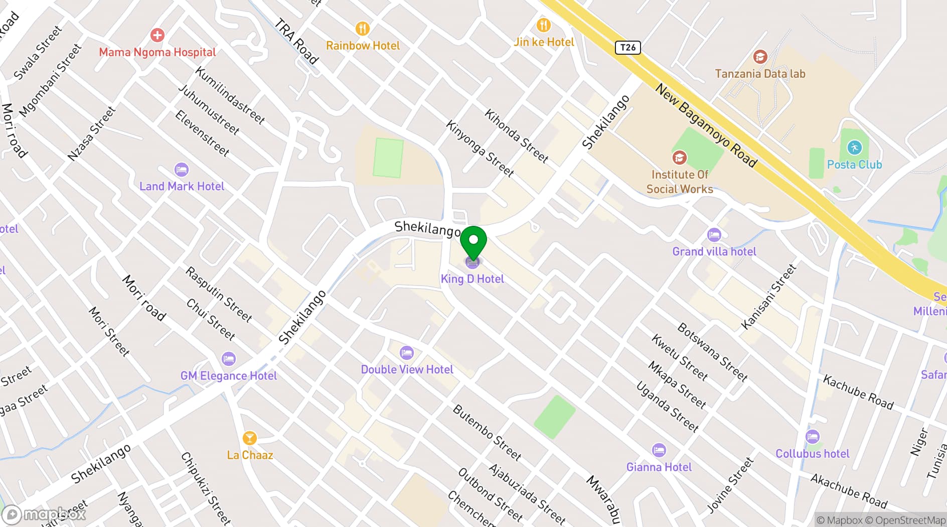 Map showing Rungwe Hotel