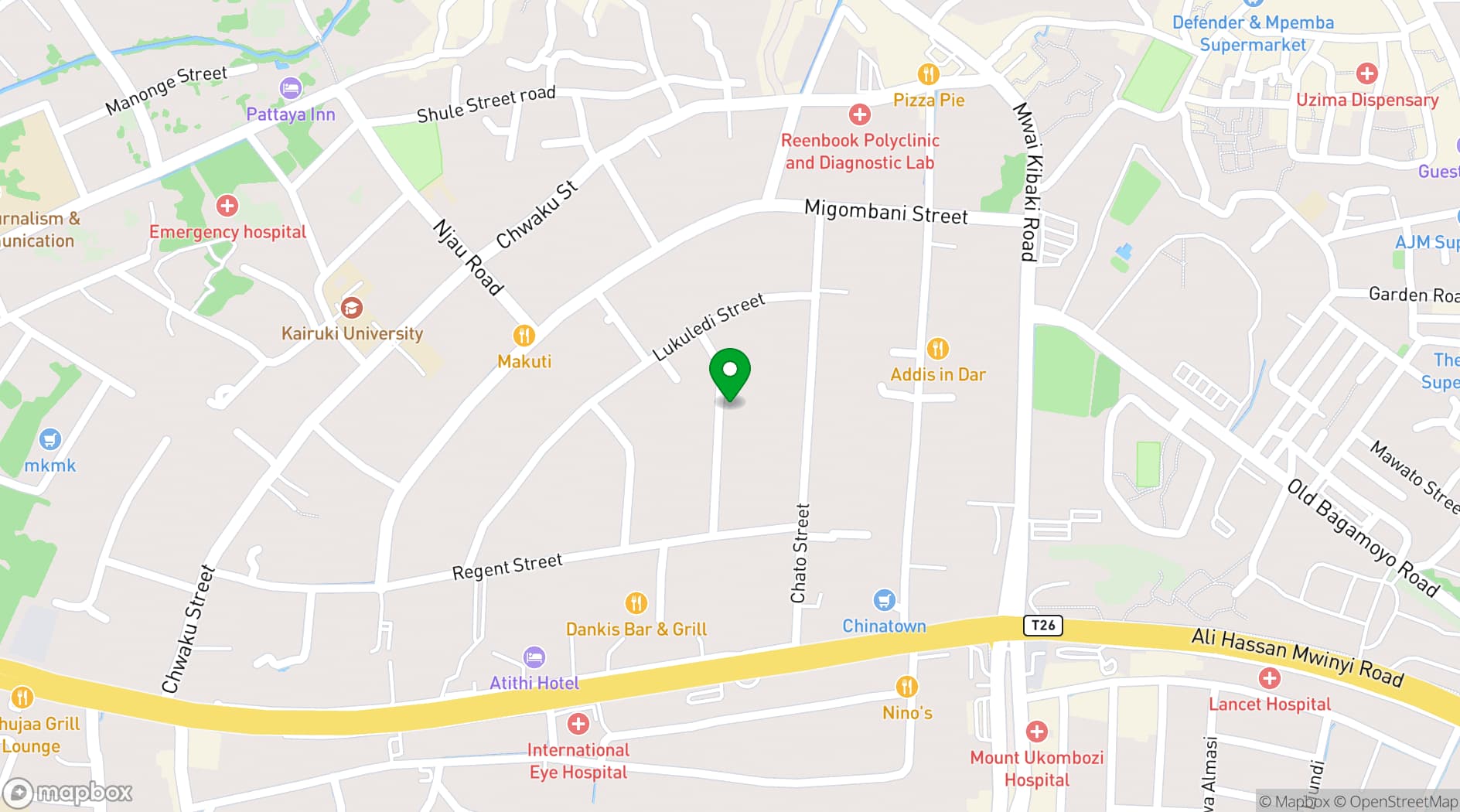 Map showing Tips Lounge