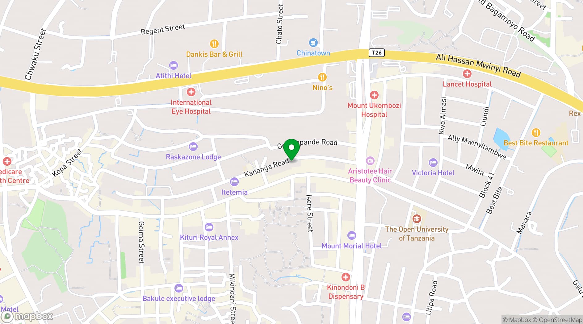 Map showing City Inn Hotel