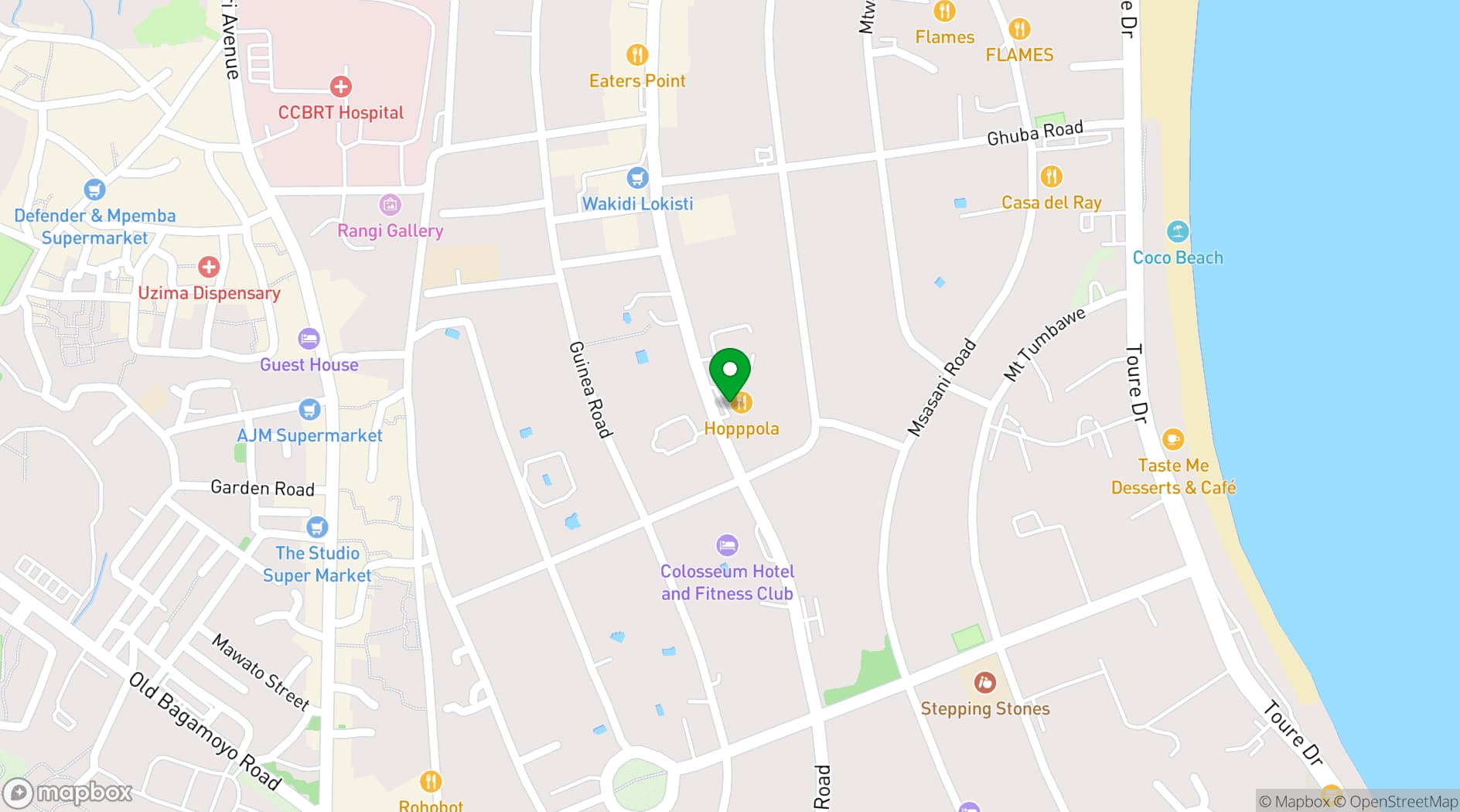 Map showing Hoppipola