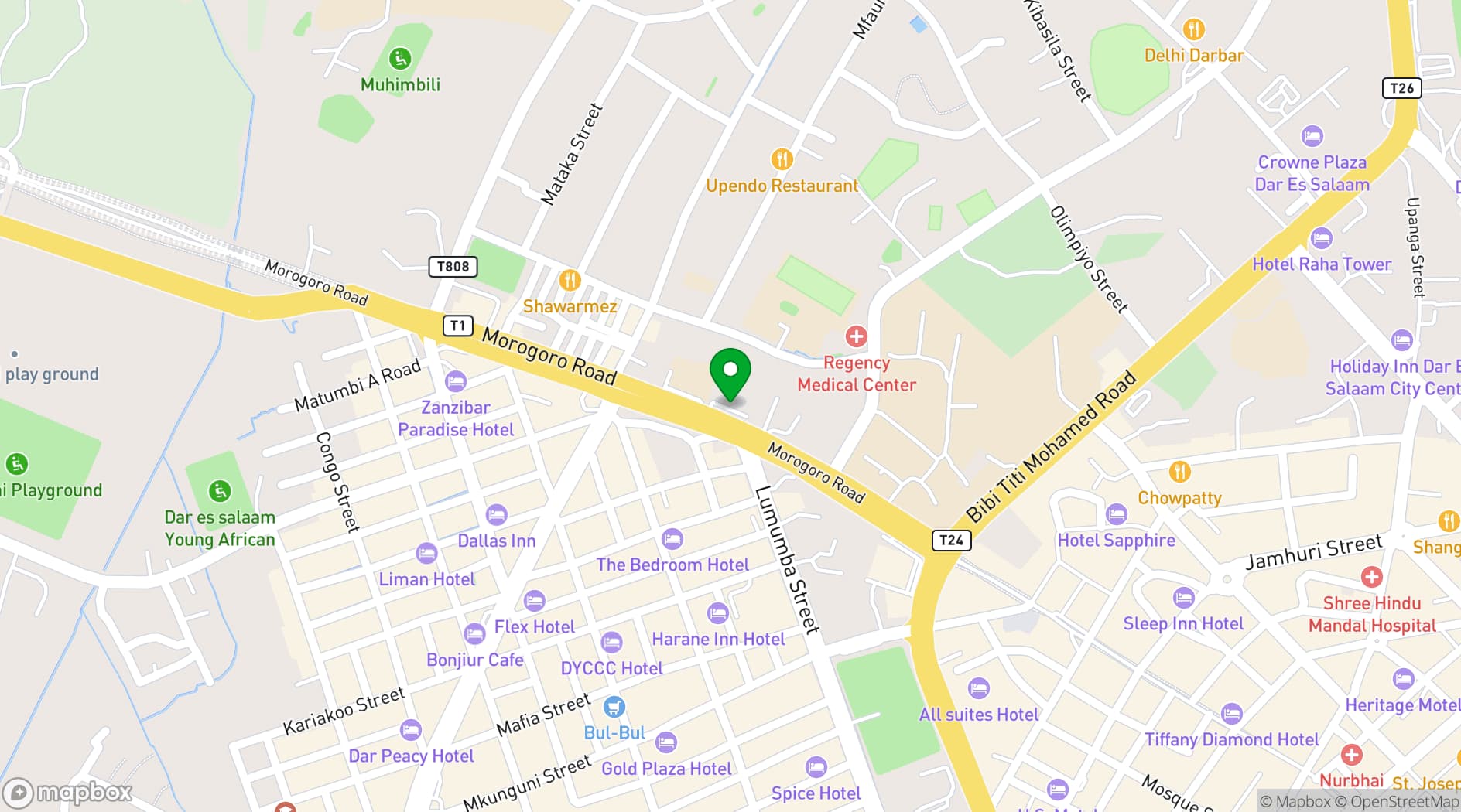 Map showing Aura Suites