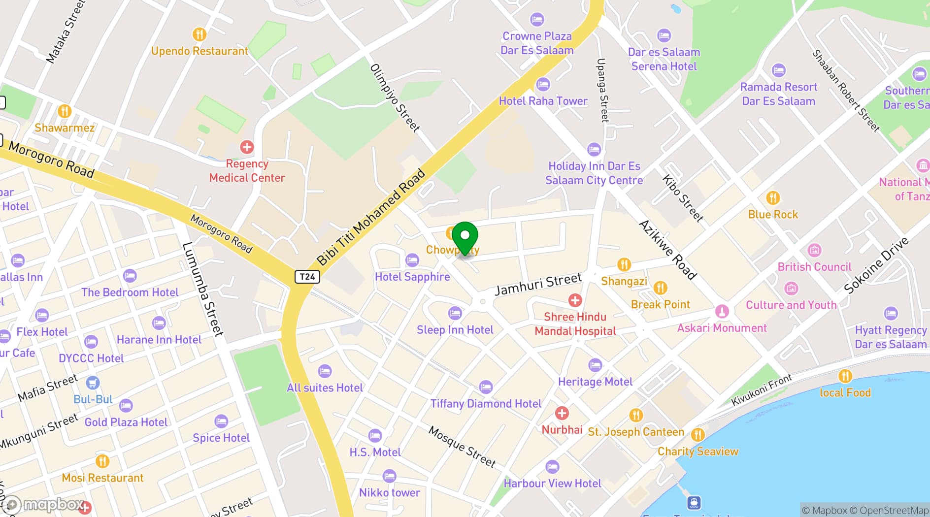 Map showing Hotel Sapphire