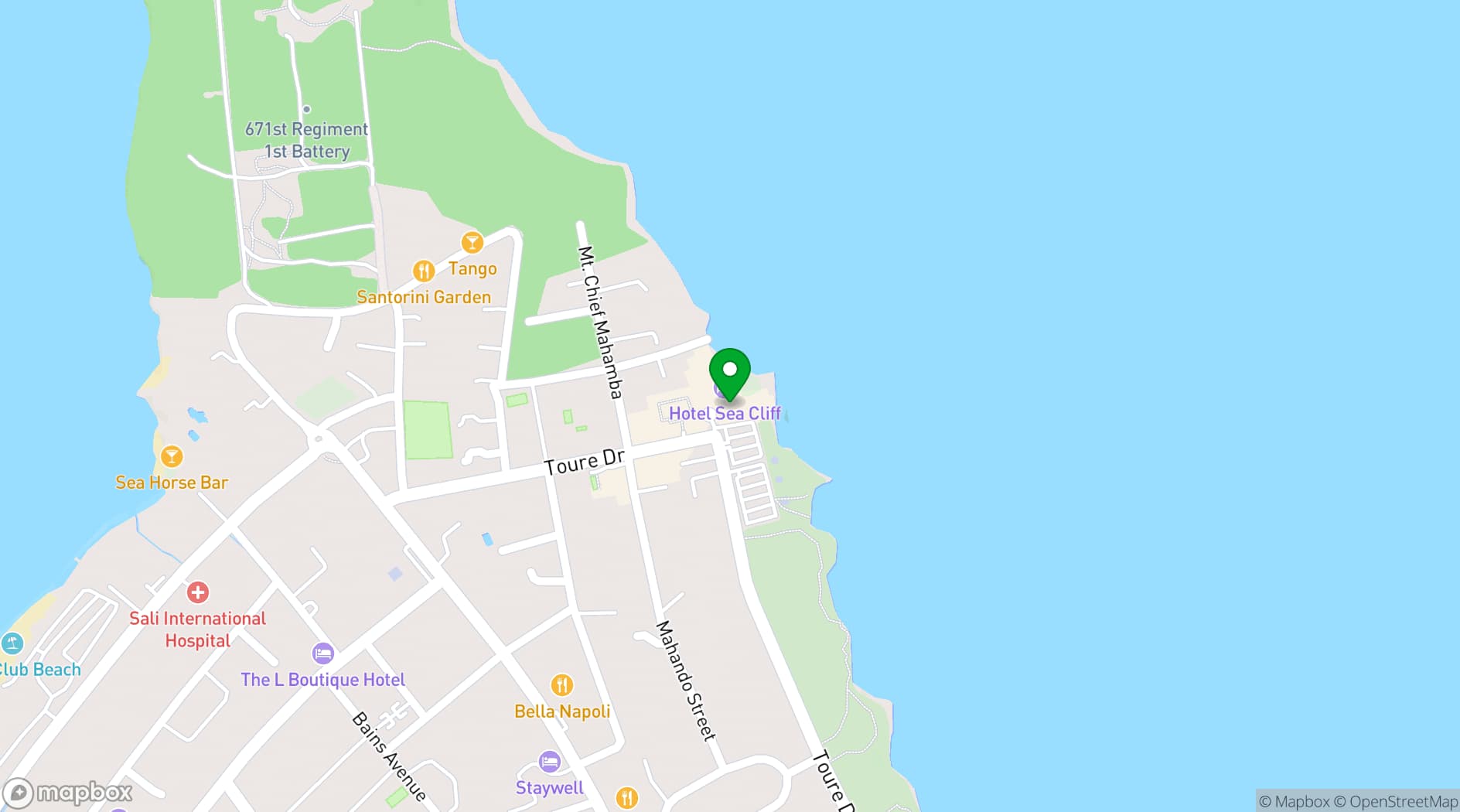 Map showing Hotel Sea Cliff