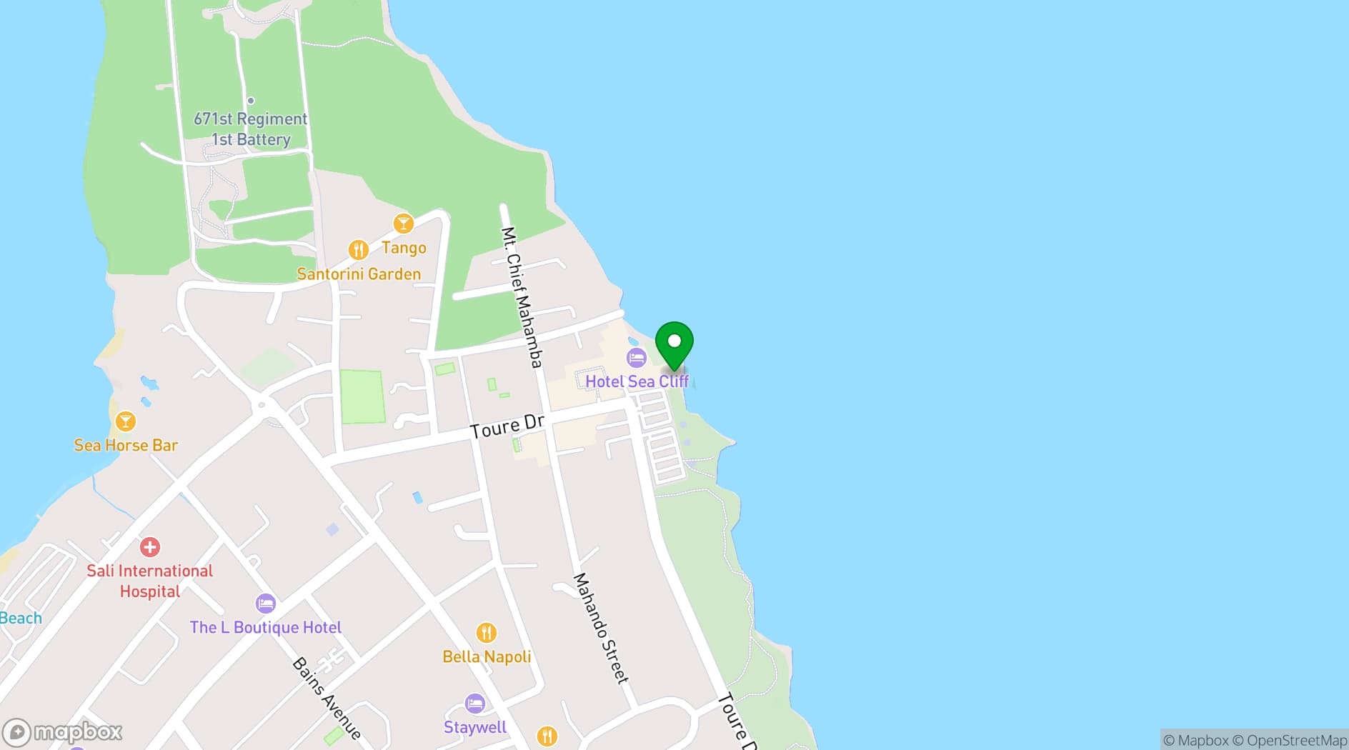 Map showing Karambezi Café