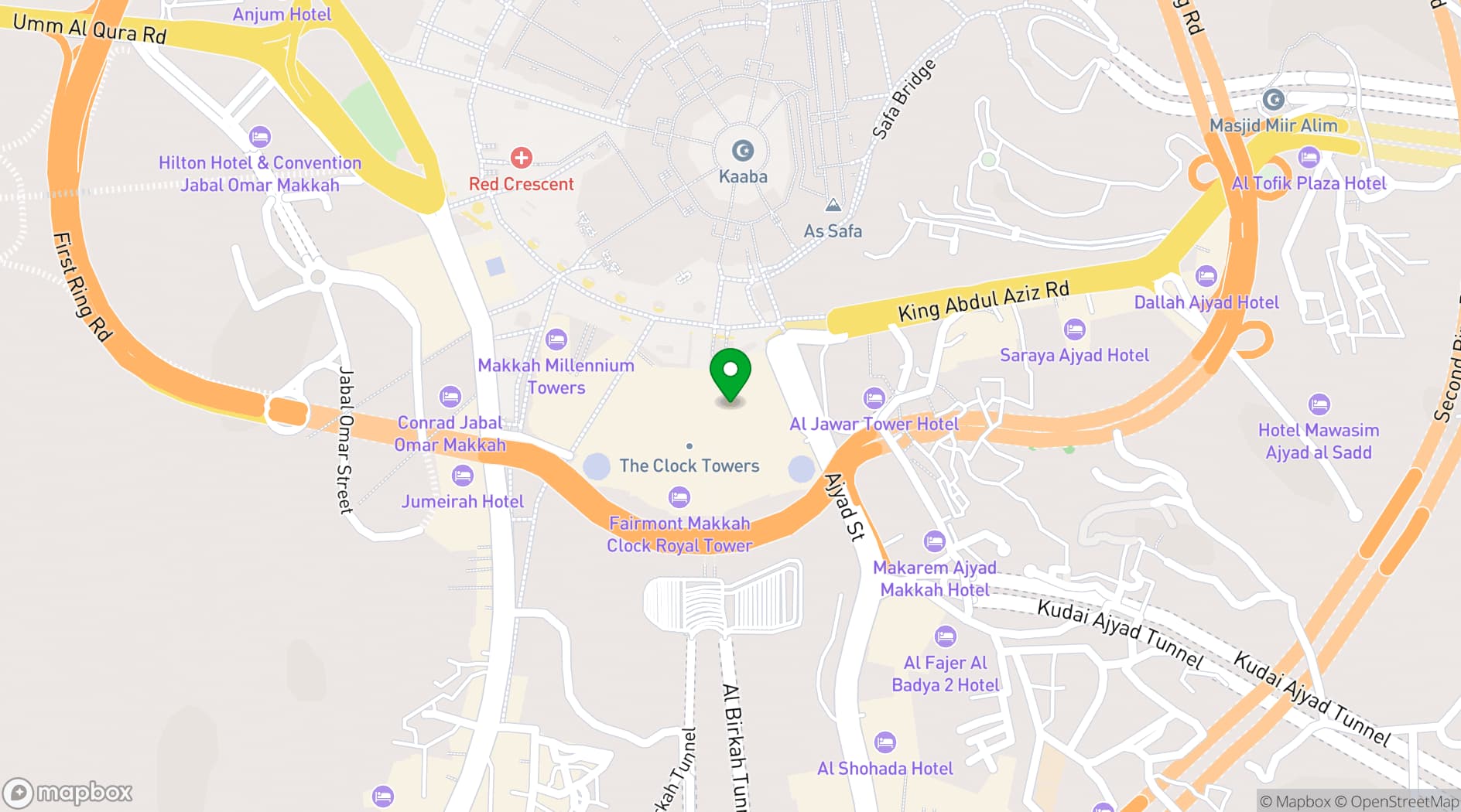 Map showing Al Marwa Rayhaan by Rotana