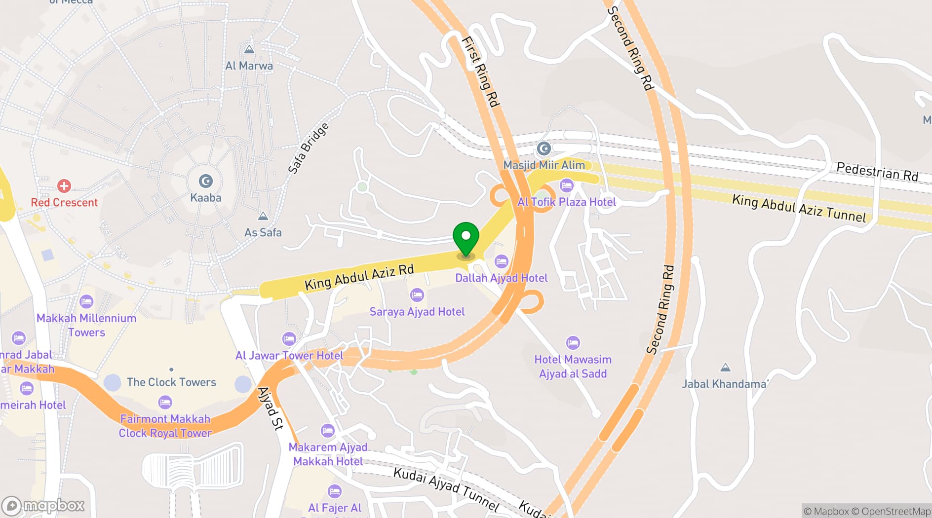 Map showing Al Ruwad Restaurant