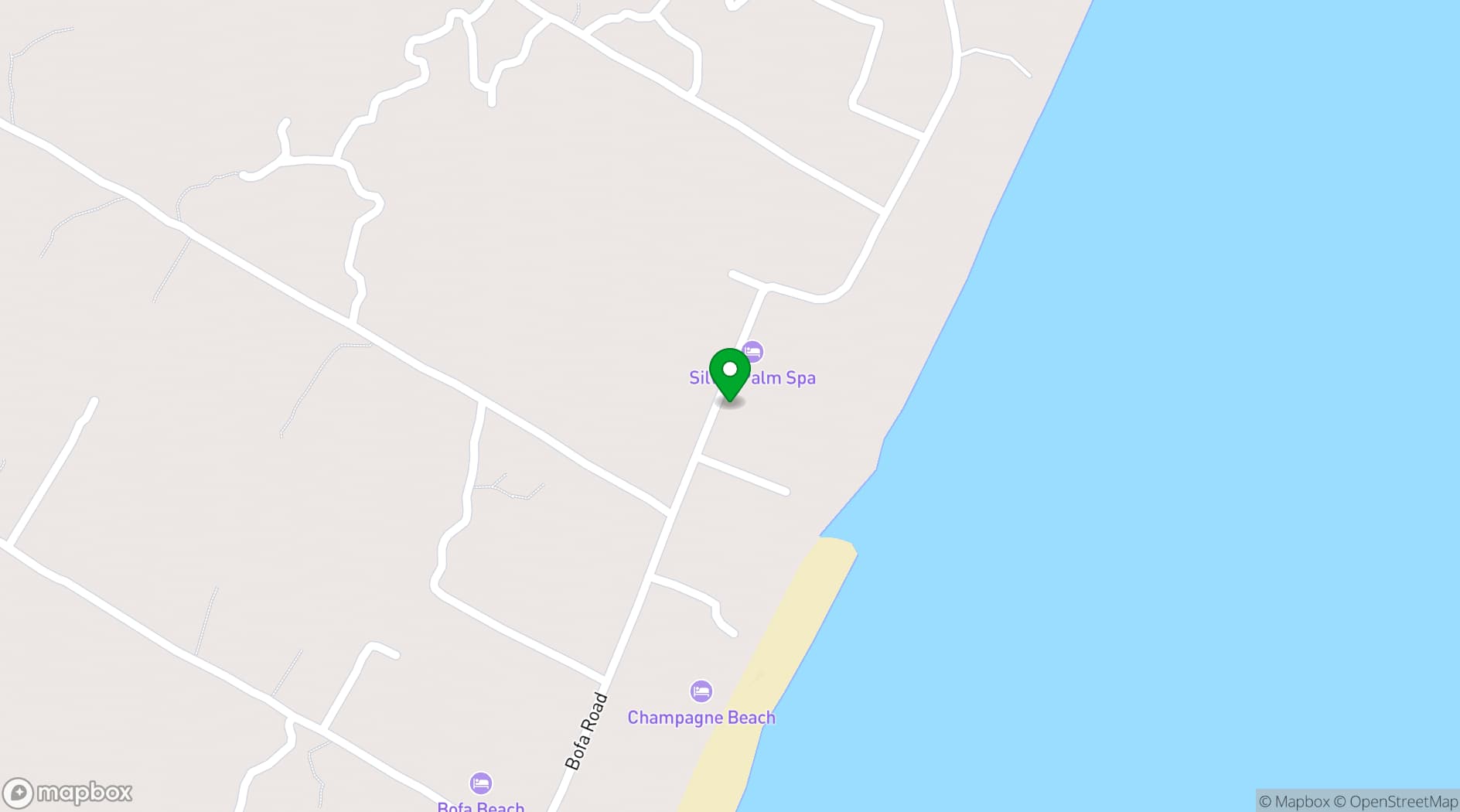 Map showing Silver Palm Spa & Resort
