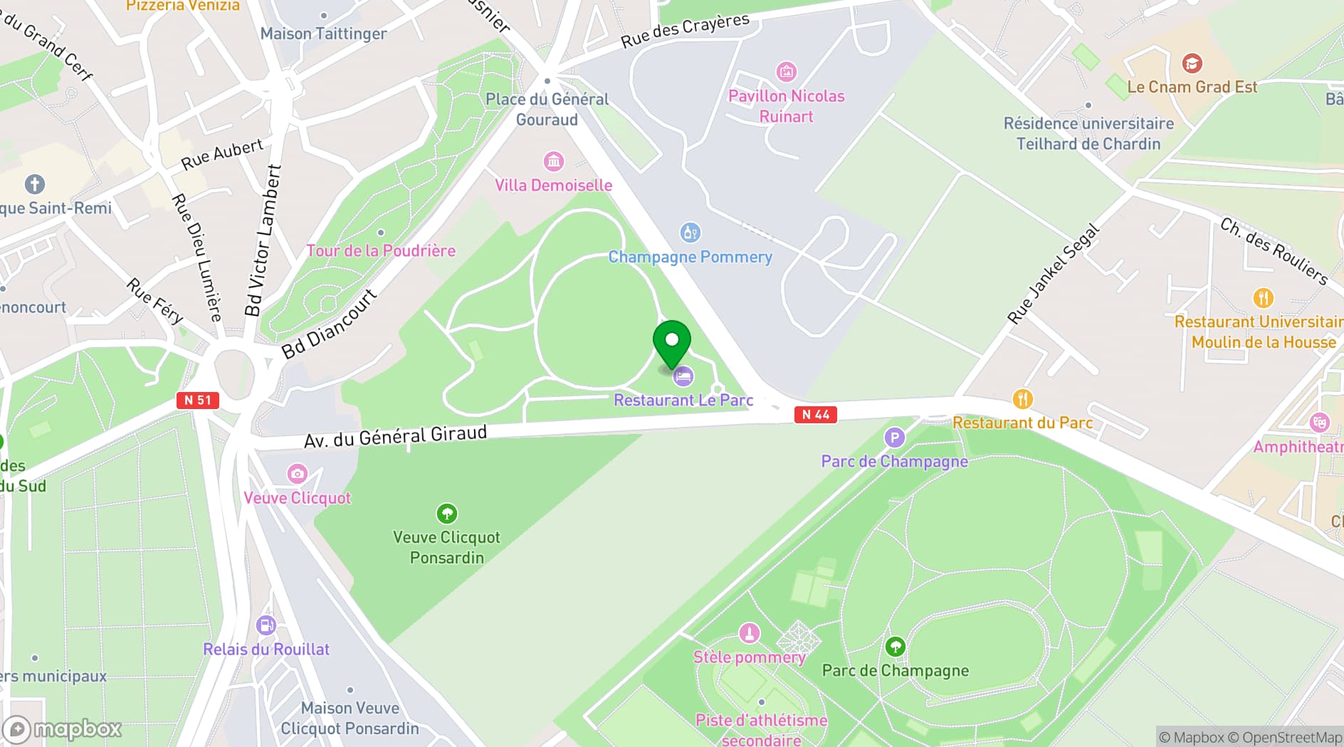Map showing Les Crayeres