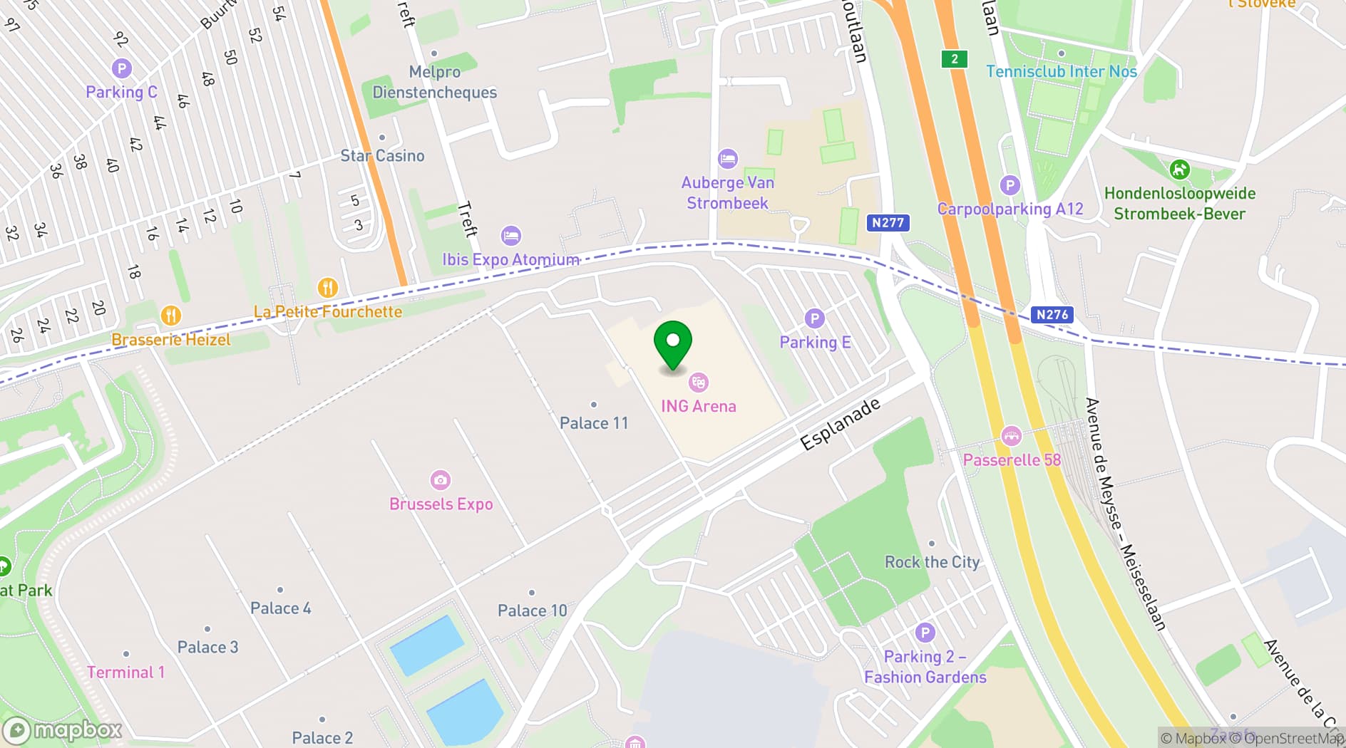 Map showing ING Arena
