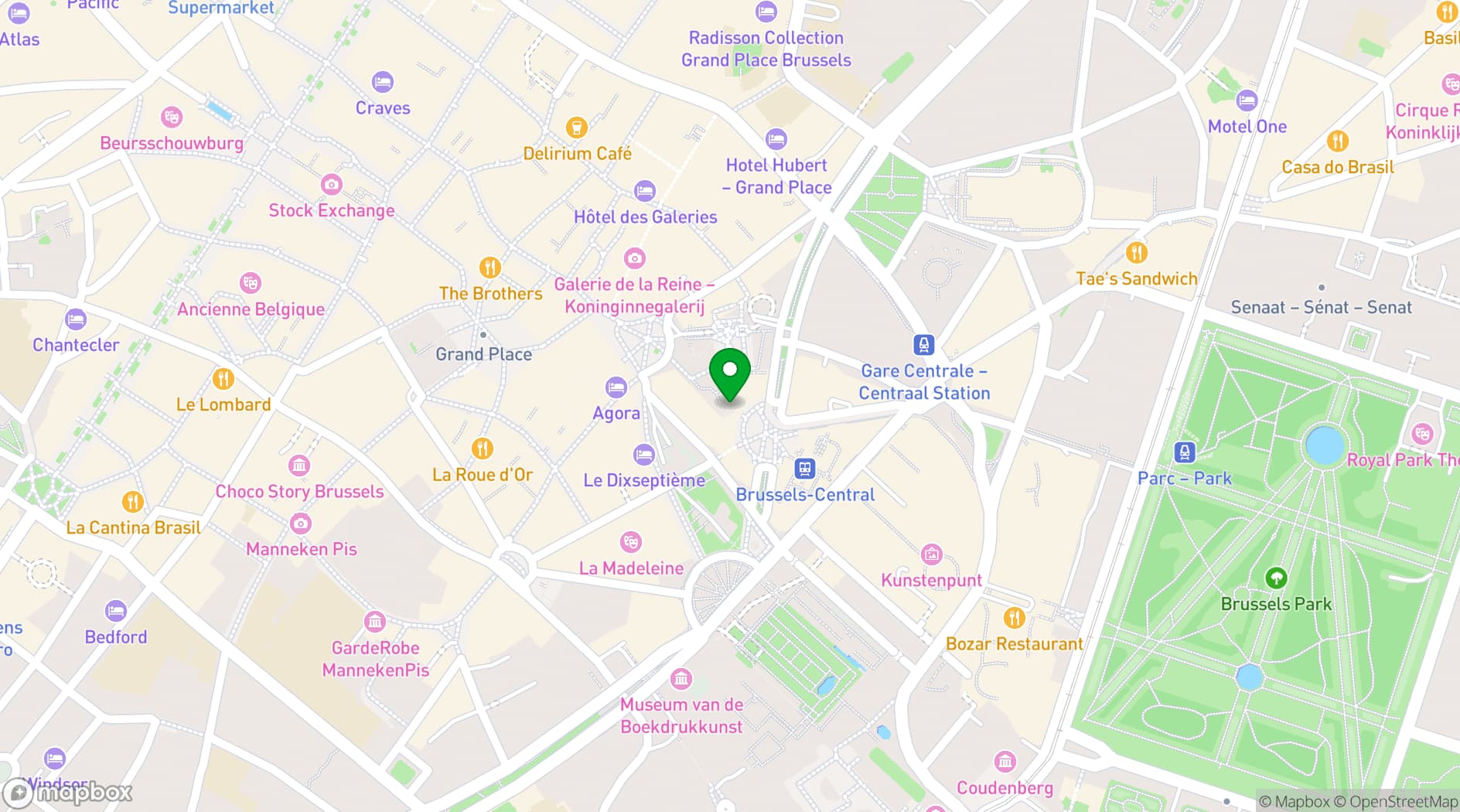 Map showing Sentro Lounge & More