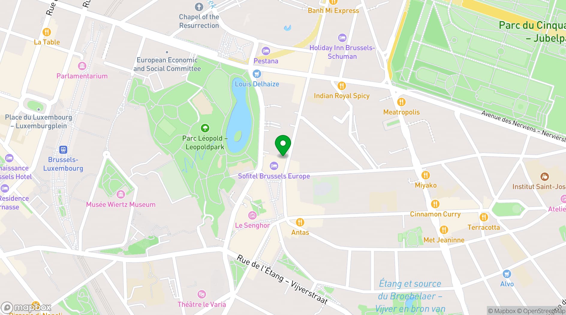 Map showing Albert Borschette Congress Center