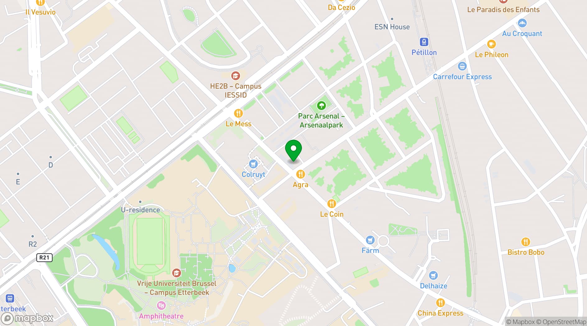 Map showing Maison du Bois