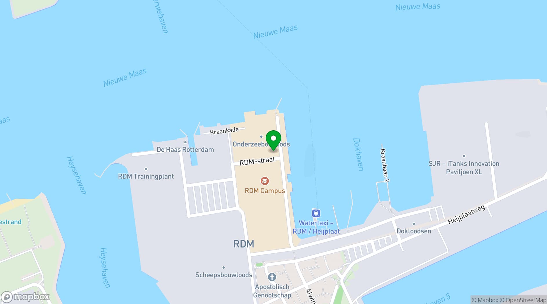 Map showing RDM Onderzeebootloods