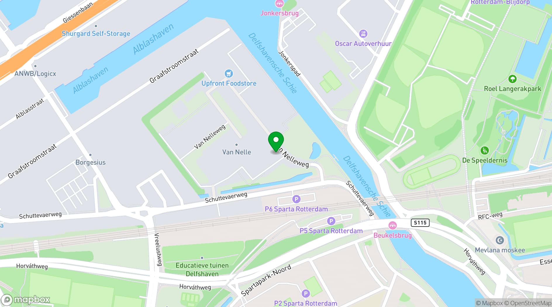 Map showing Van Nelle Fabriek