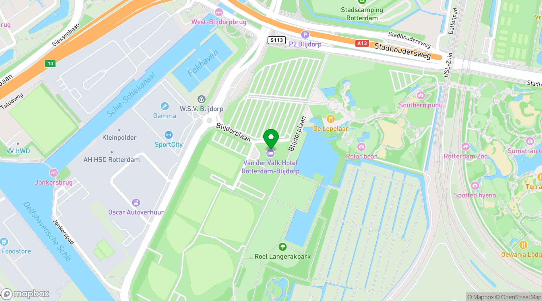 Map showing Hotel Rotterdam