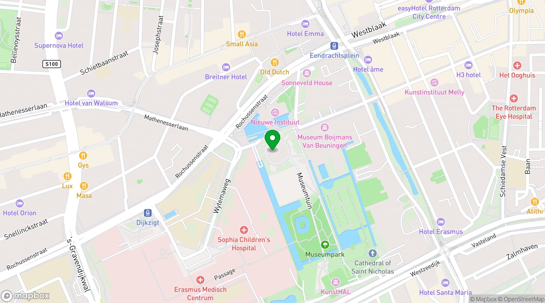 Map showing Depot van Museum Boijmans Van Beuningen