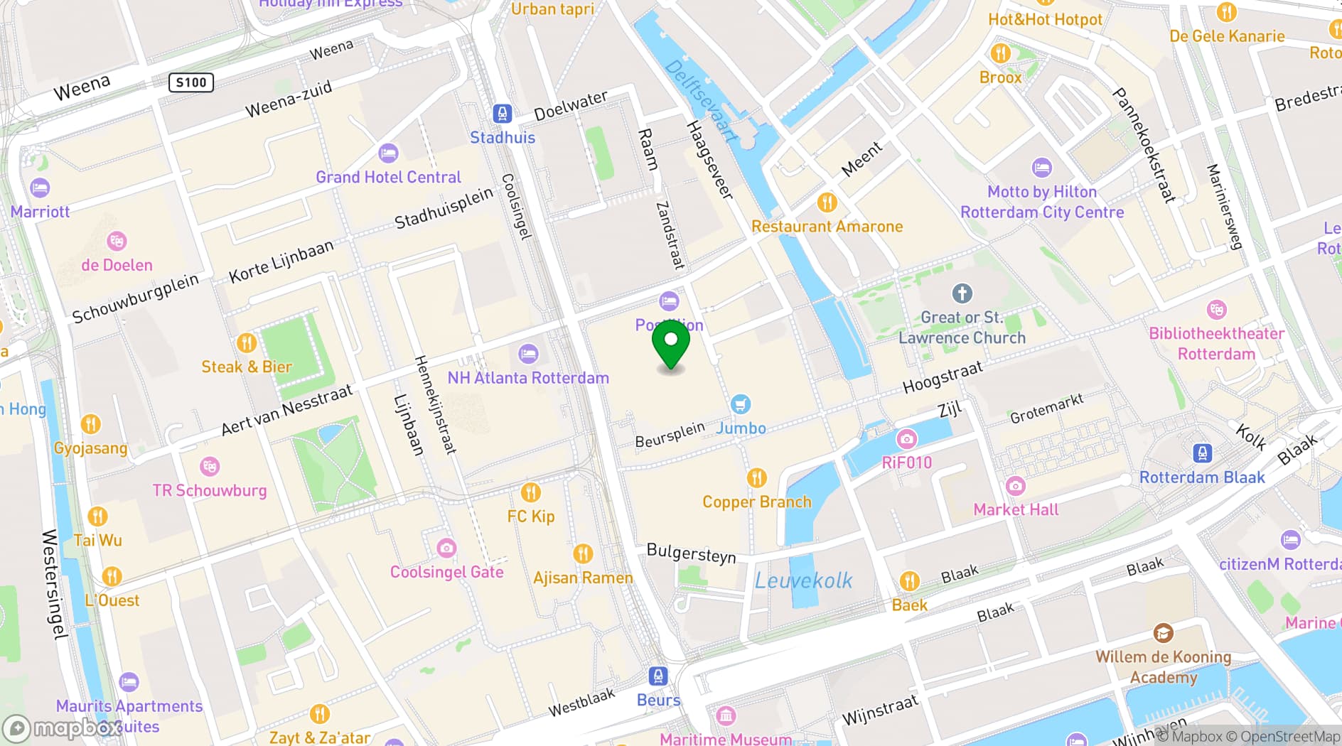 Map showing World Trade Center Rotterdam