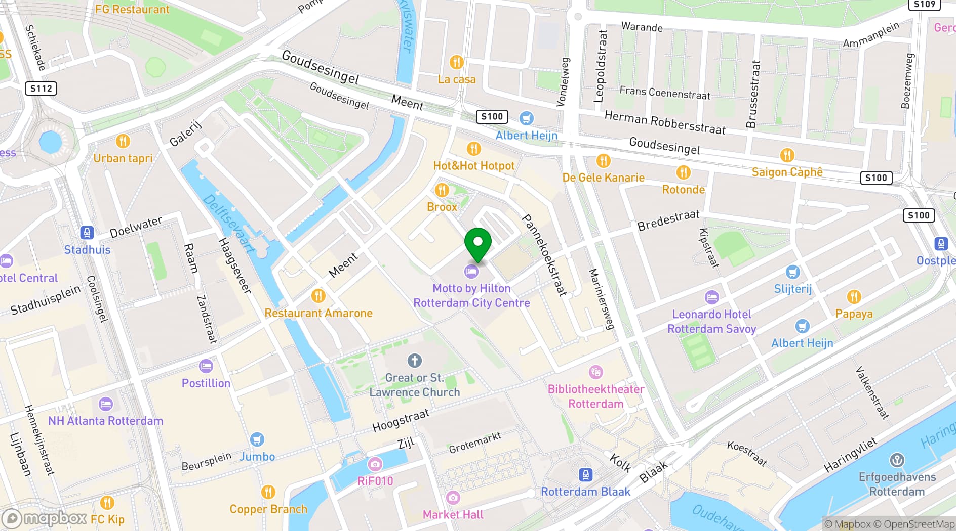 Map showing Motto by Hilton Rotterdam Blaak