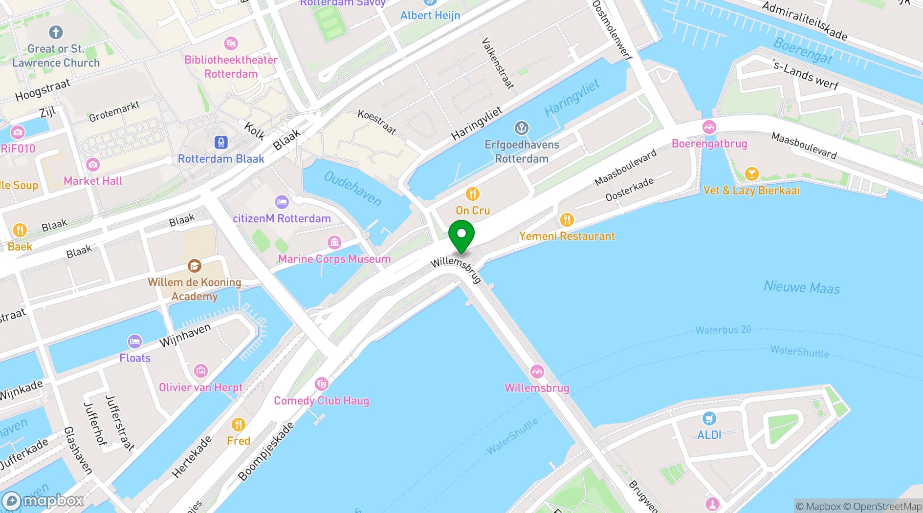 Map showing MUNCH Rotterdam