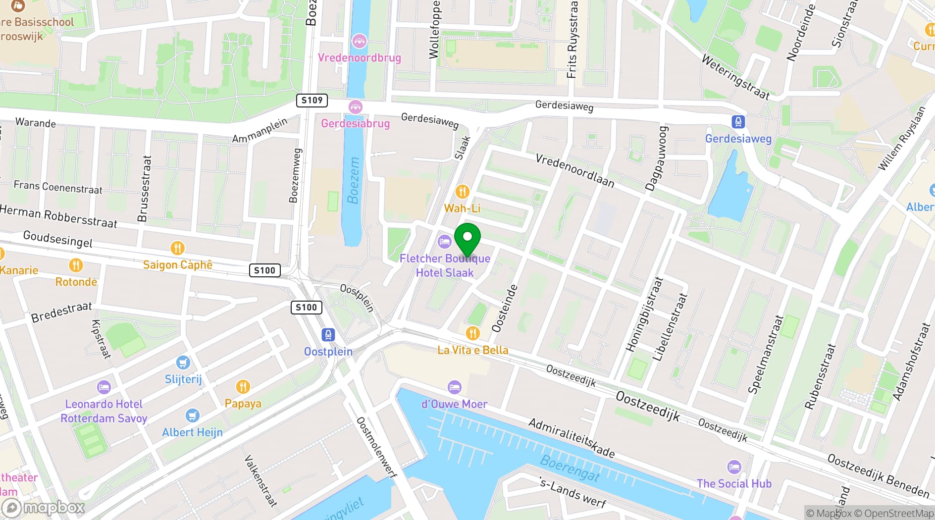 Map showing Fletcher Boutique Hotel Slaak-Rotterdam