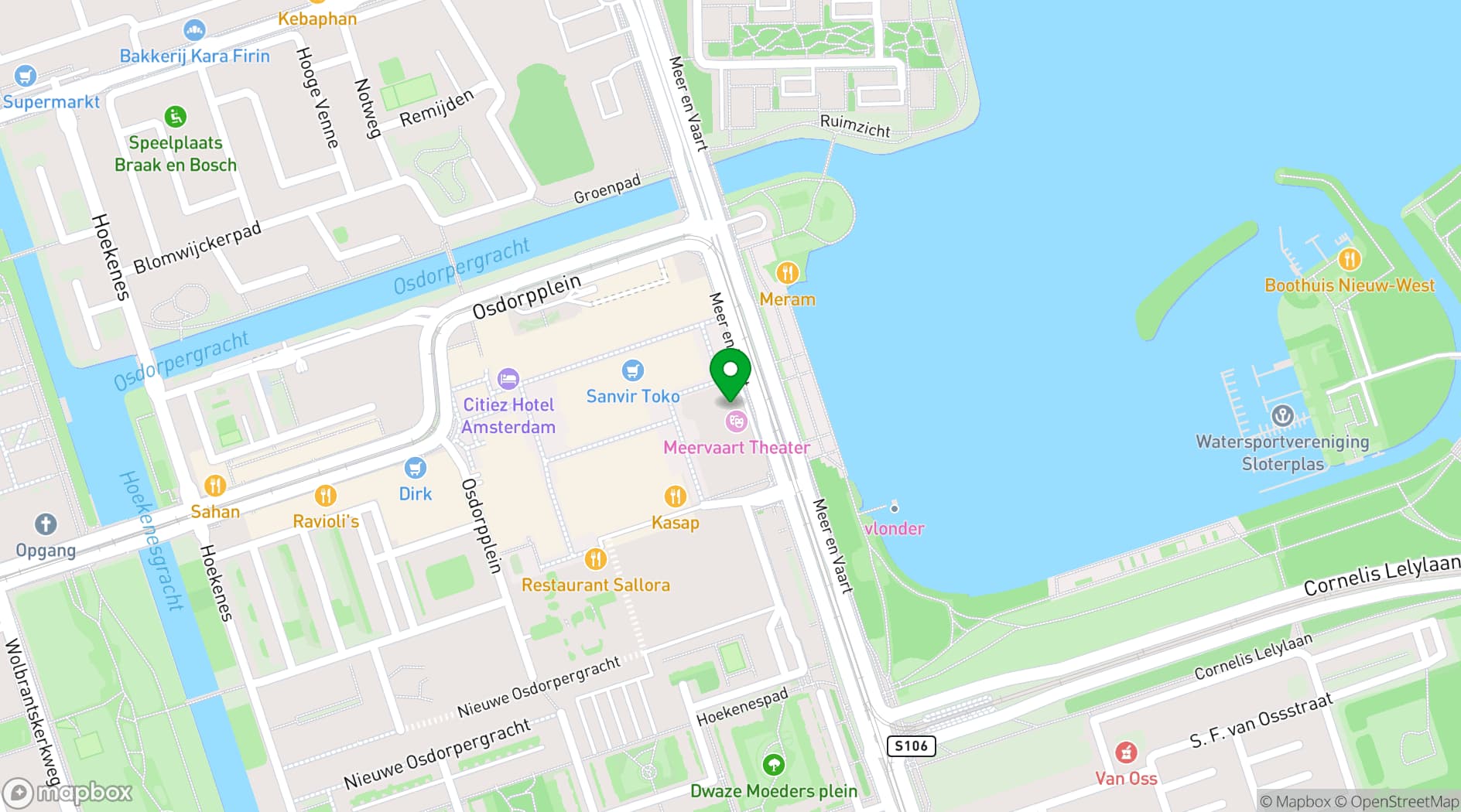 Map showing Meervaart Conference Centre