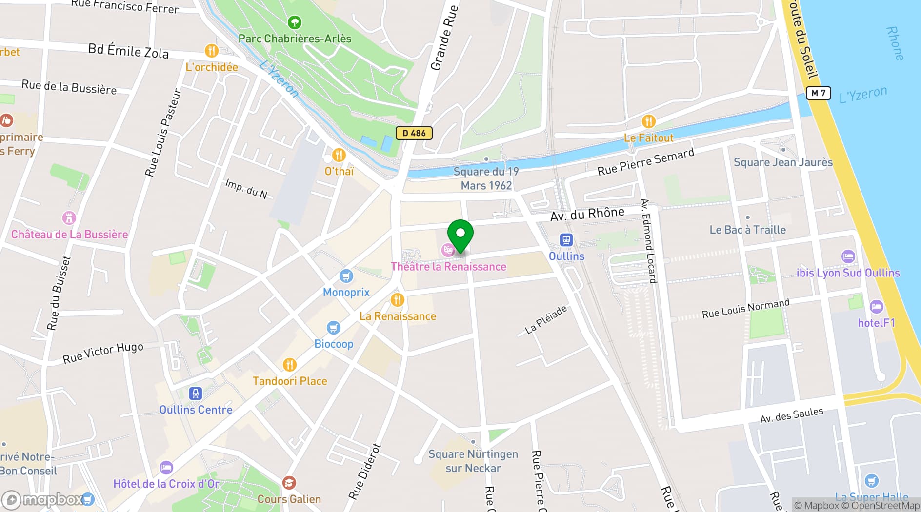 Map showing Théâtre de La Renaissance