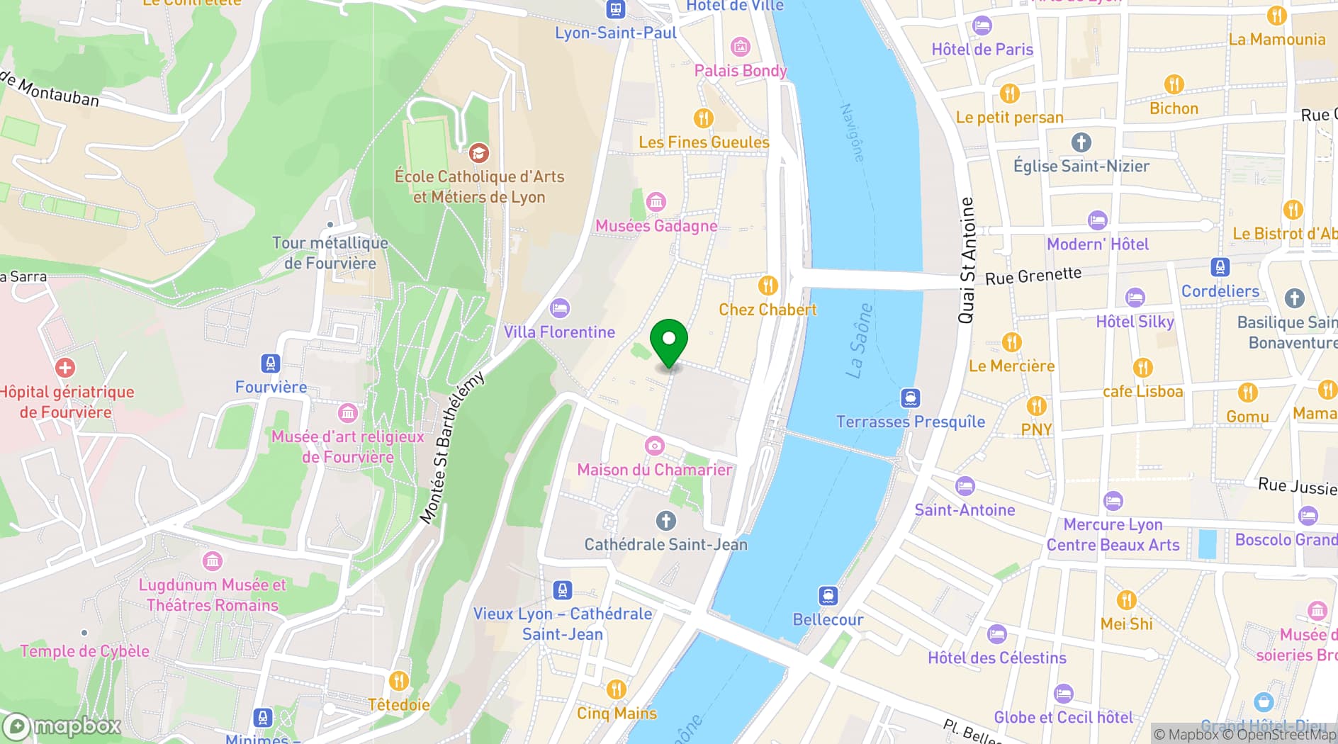 Map showing Clos du Vieux-Lyon