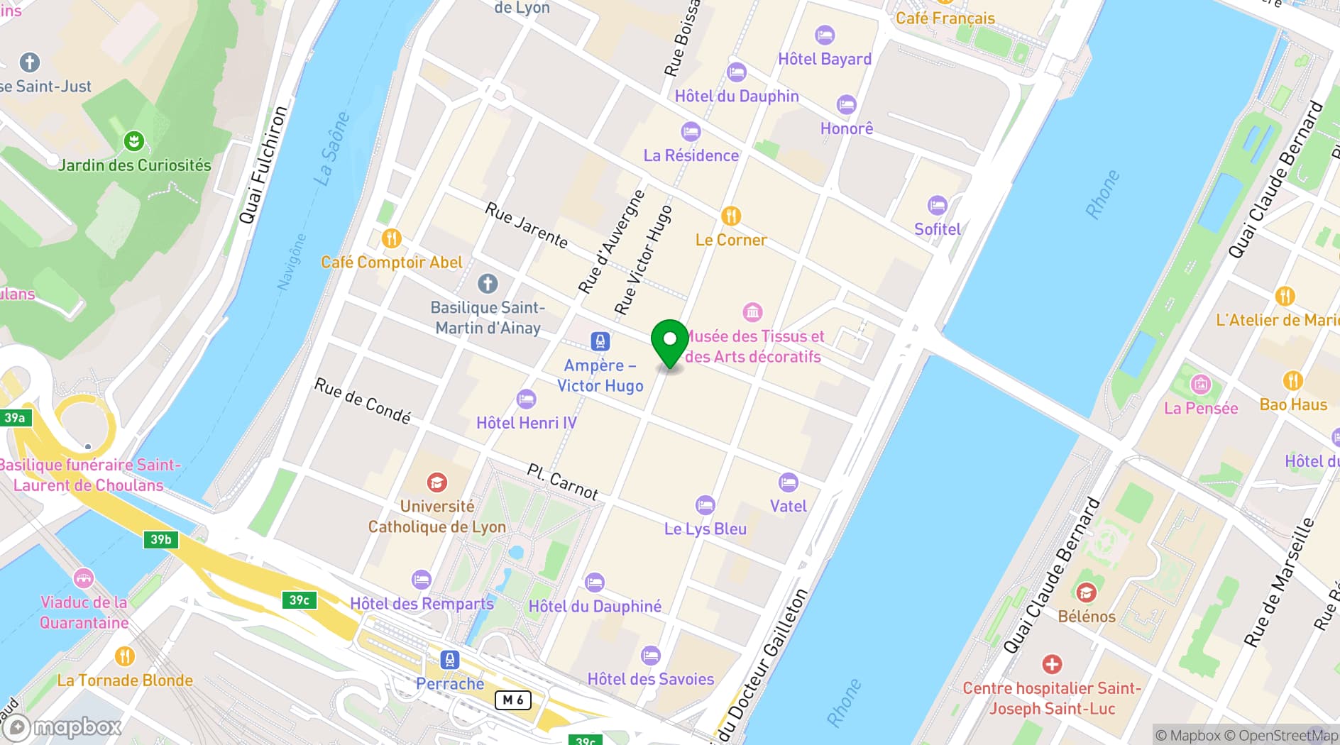 Map showing La Table de Suzanne