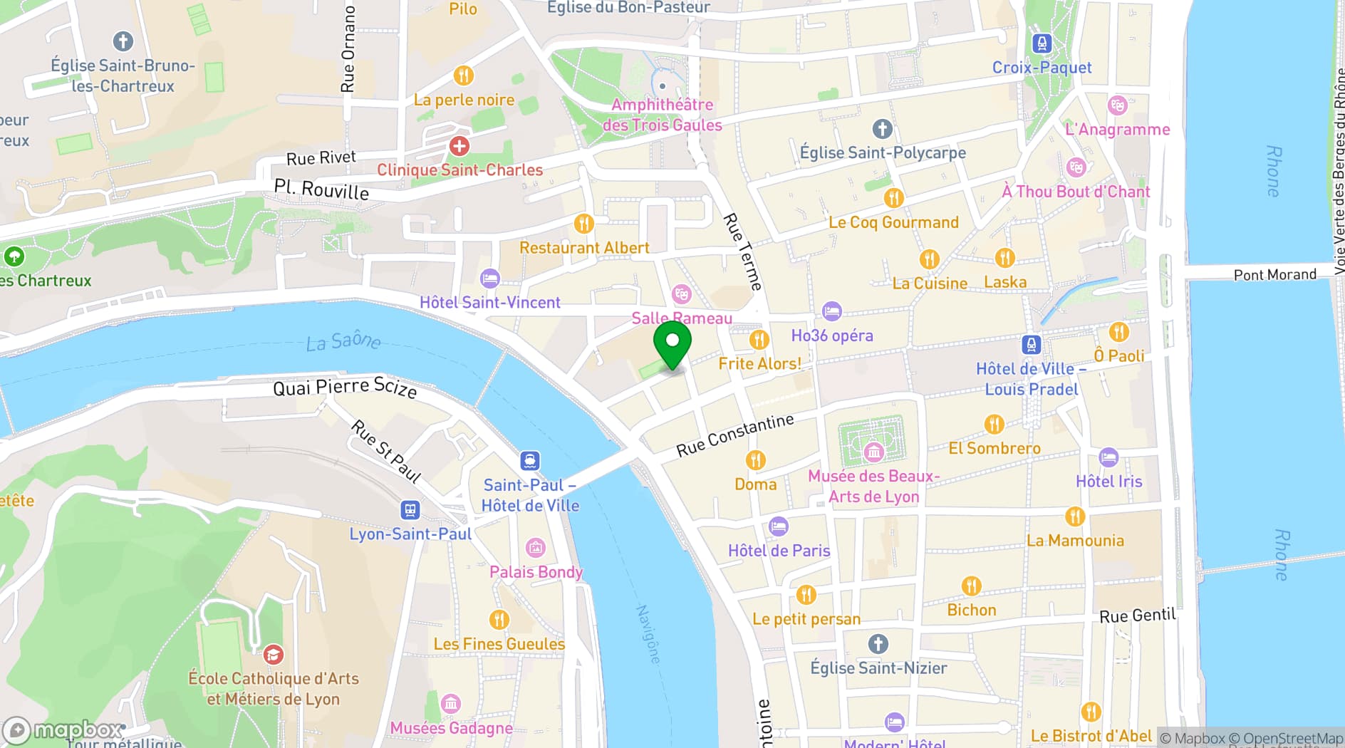 Map showing Skybar Lyon