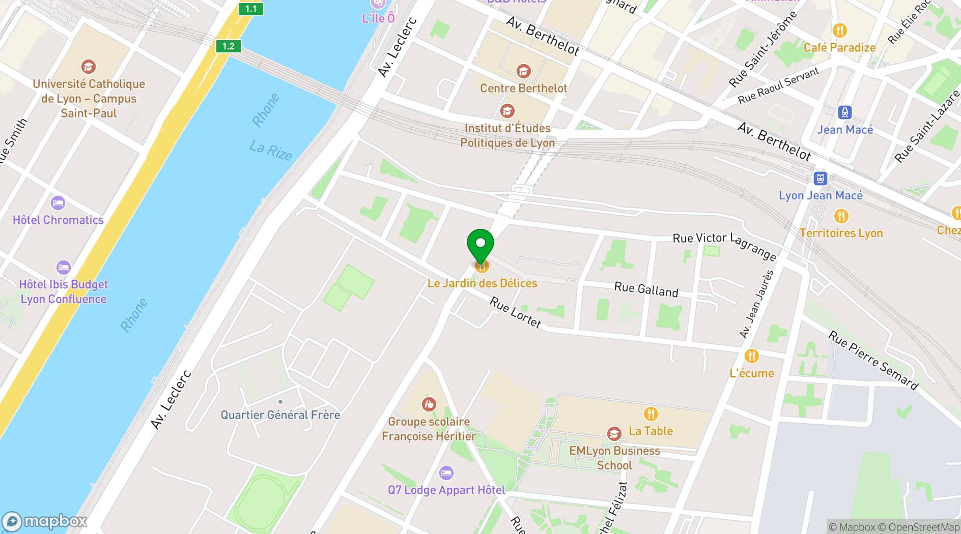 Map showing Le Jardin des Délices
