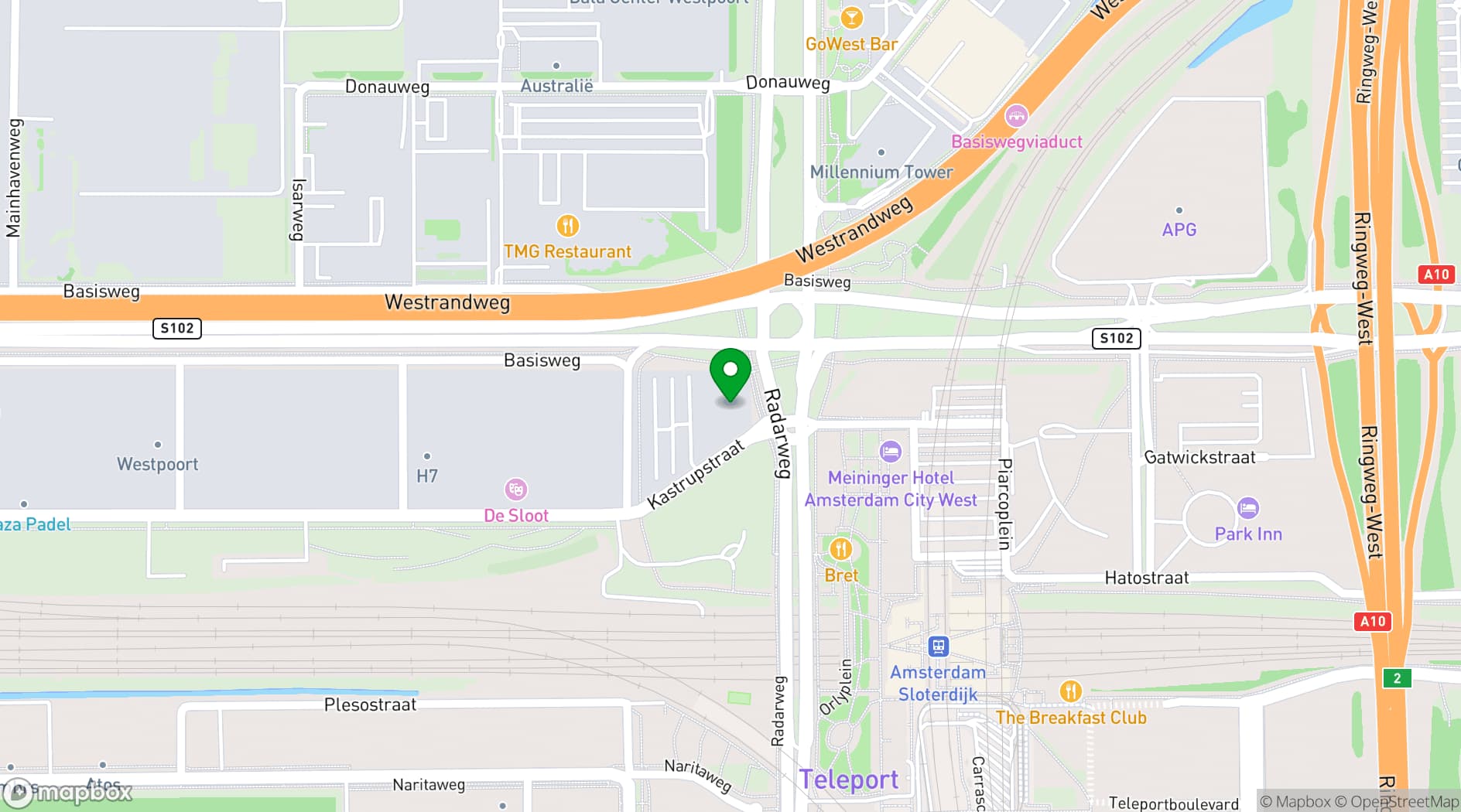 Map showing HNK Amsterdam Sloterdijk