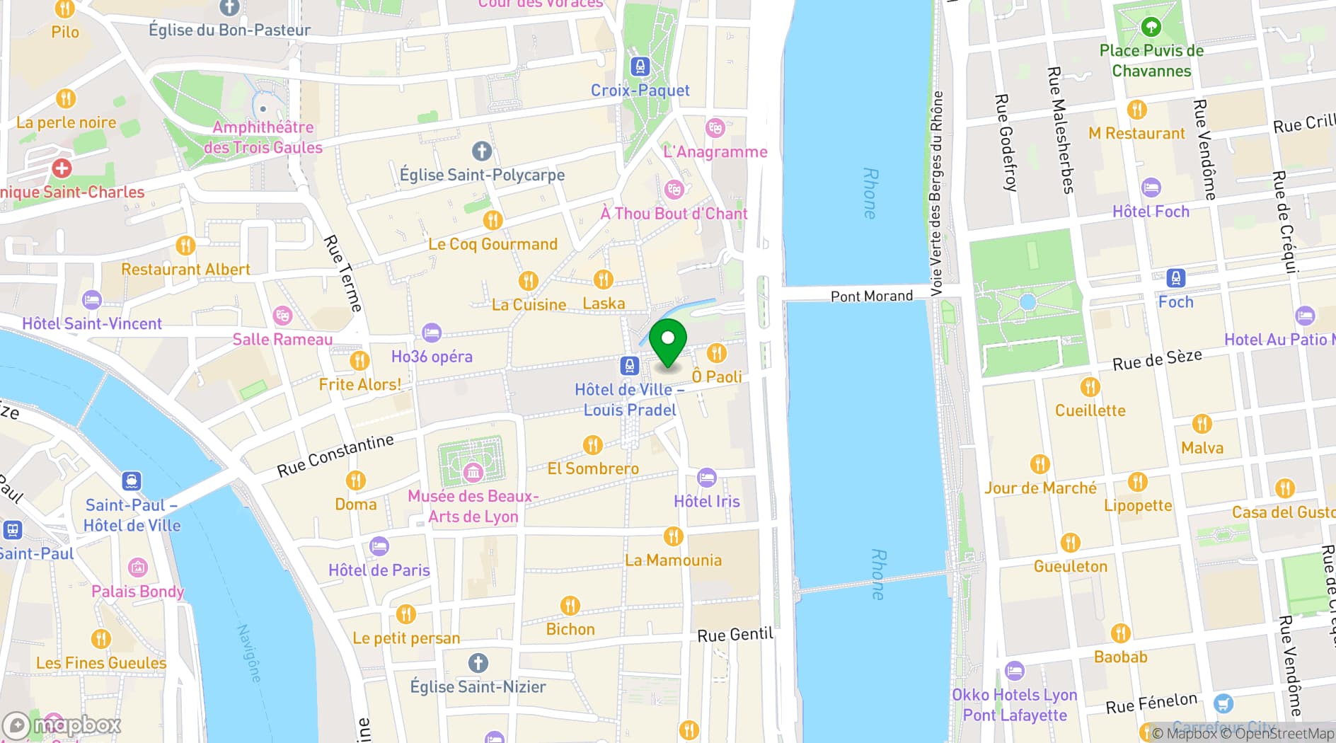 Map showing Hôtel de Ville de Lyon