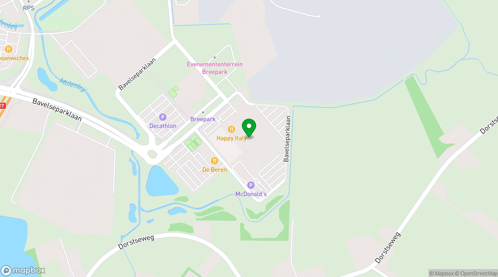 Map showing Breepark