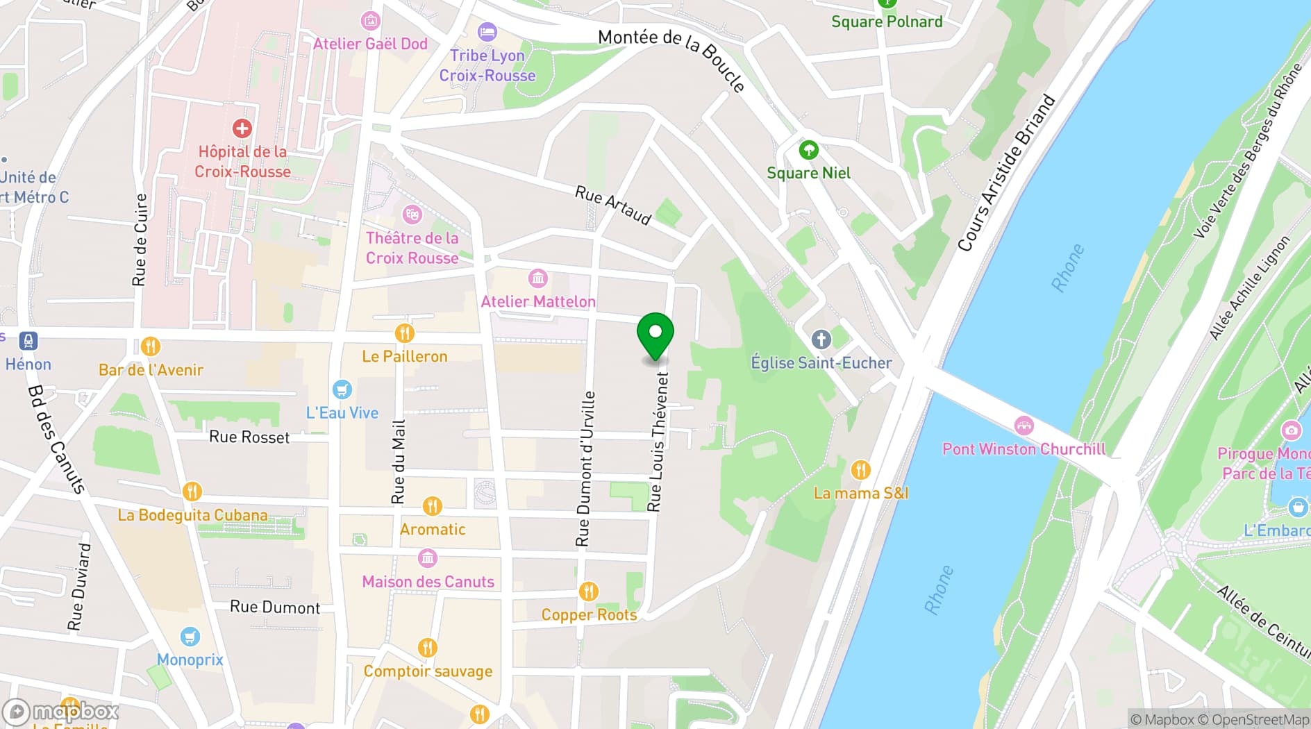 Map showing Espace Santerra