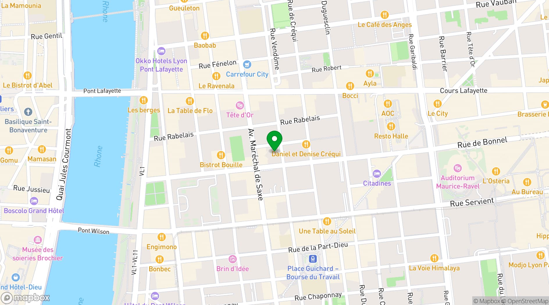 Map showing Hotel Mercure Lyon Centre Lumière