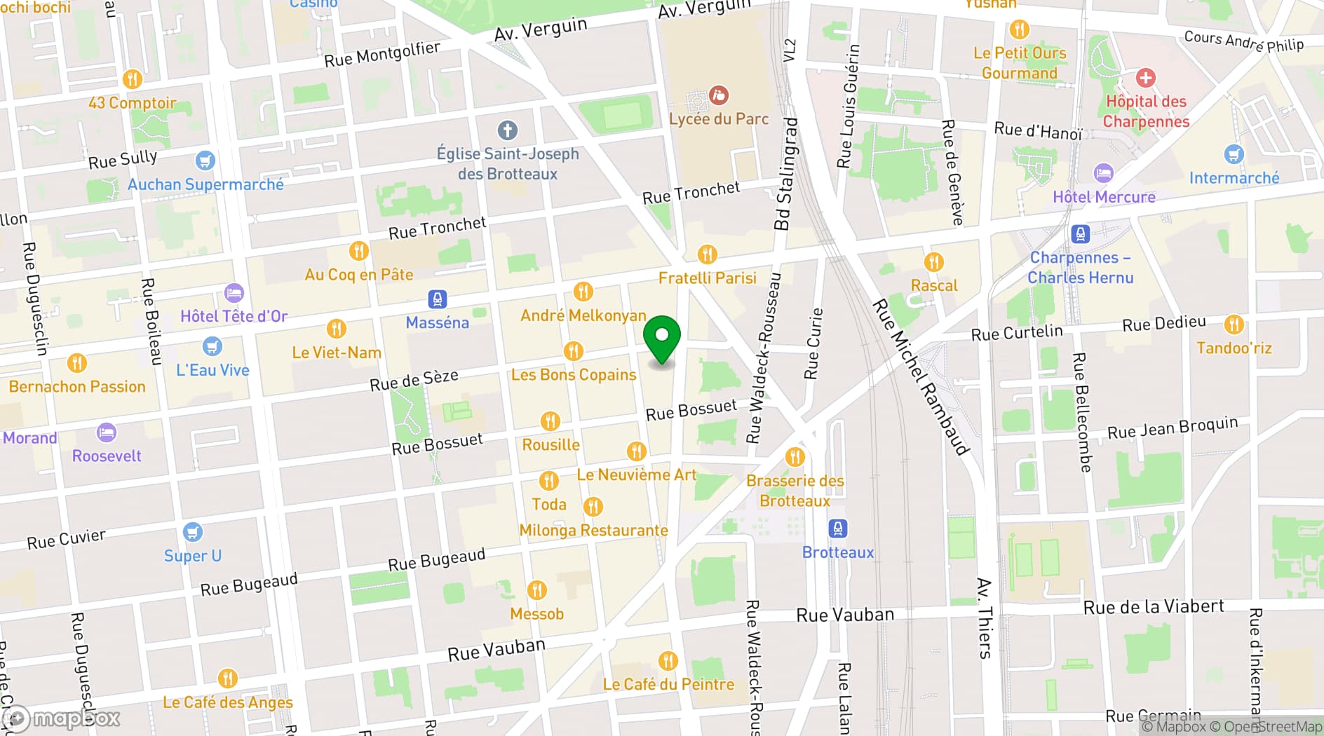 Map showing Hotel Du Parc