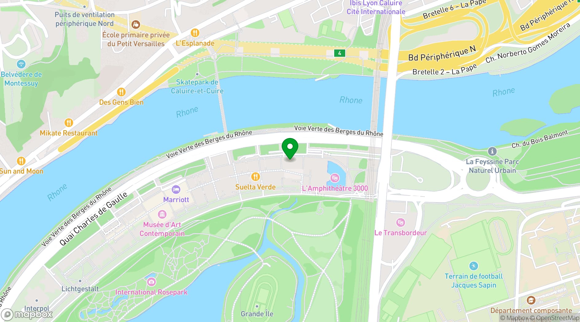 Map showing Crowne Plaza Lyon - Cite Internationale