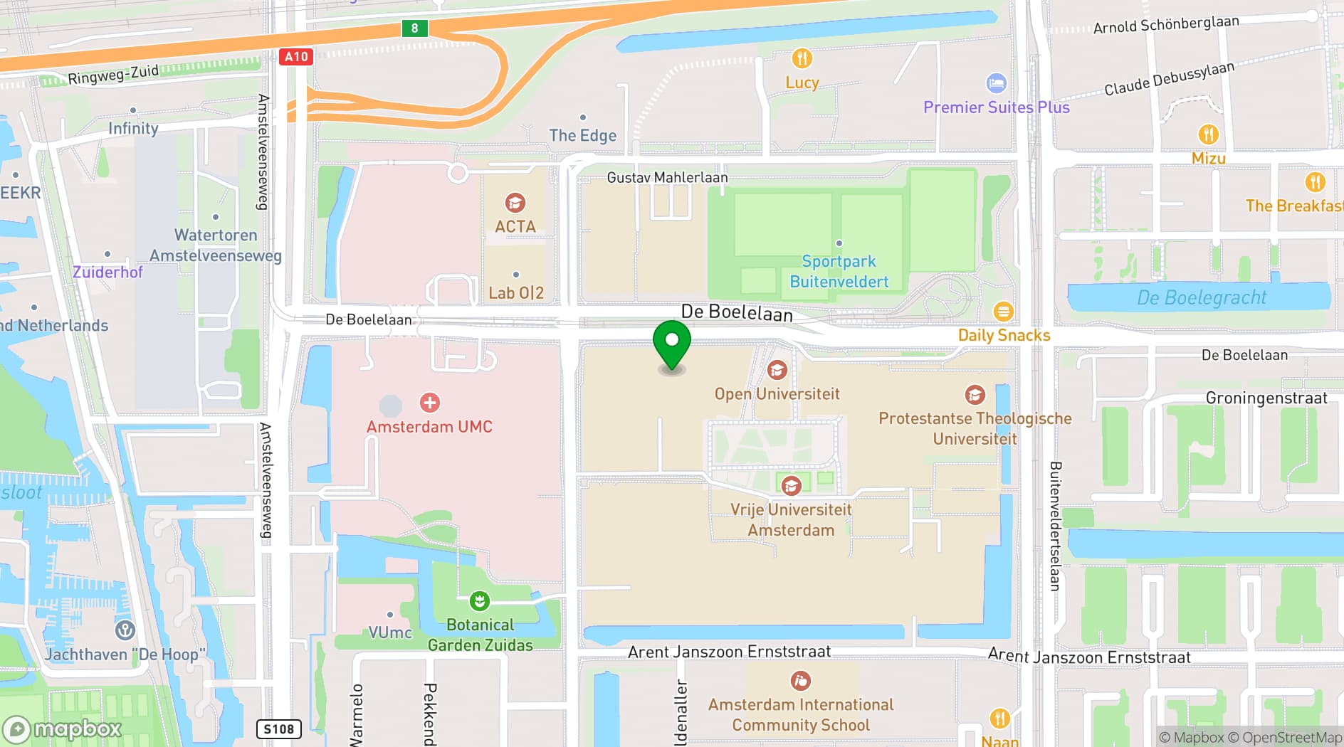 Map showing VU Griffioen