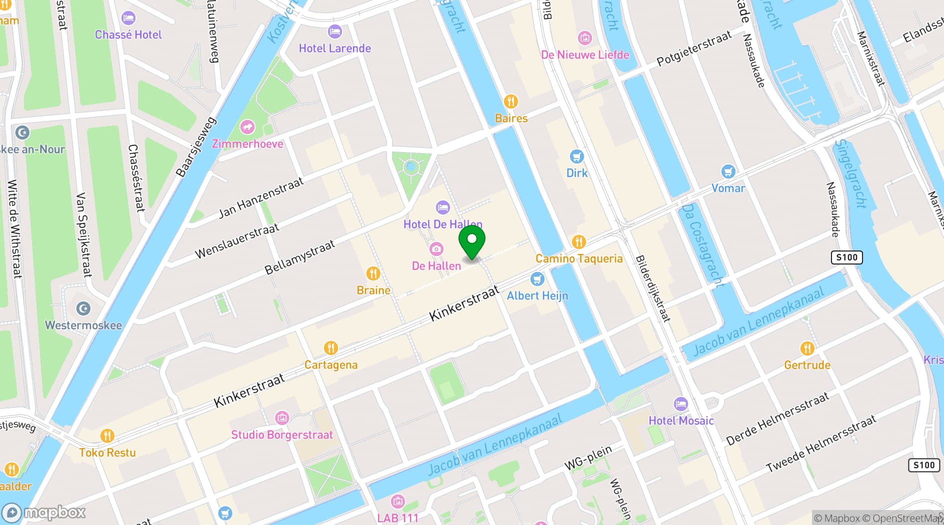 Map showing Hallen Studios