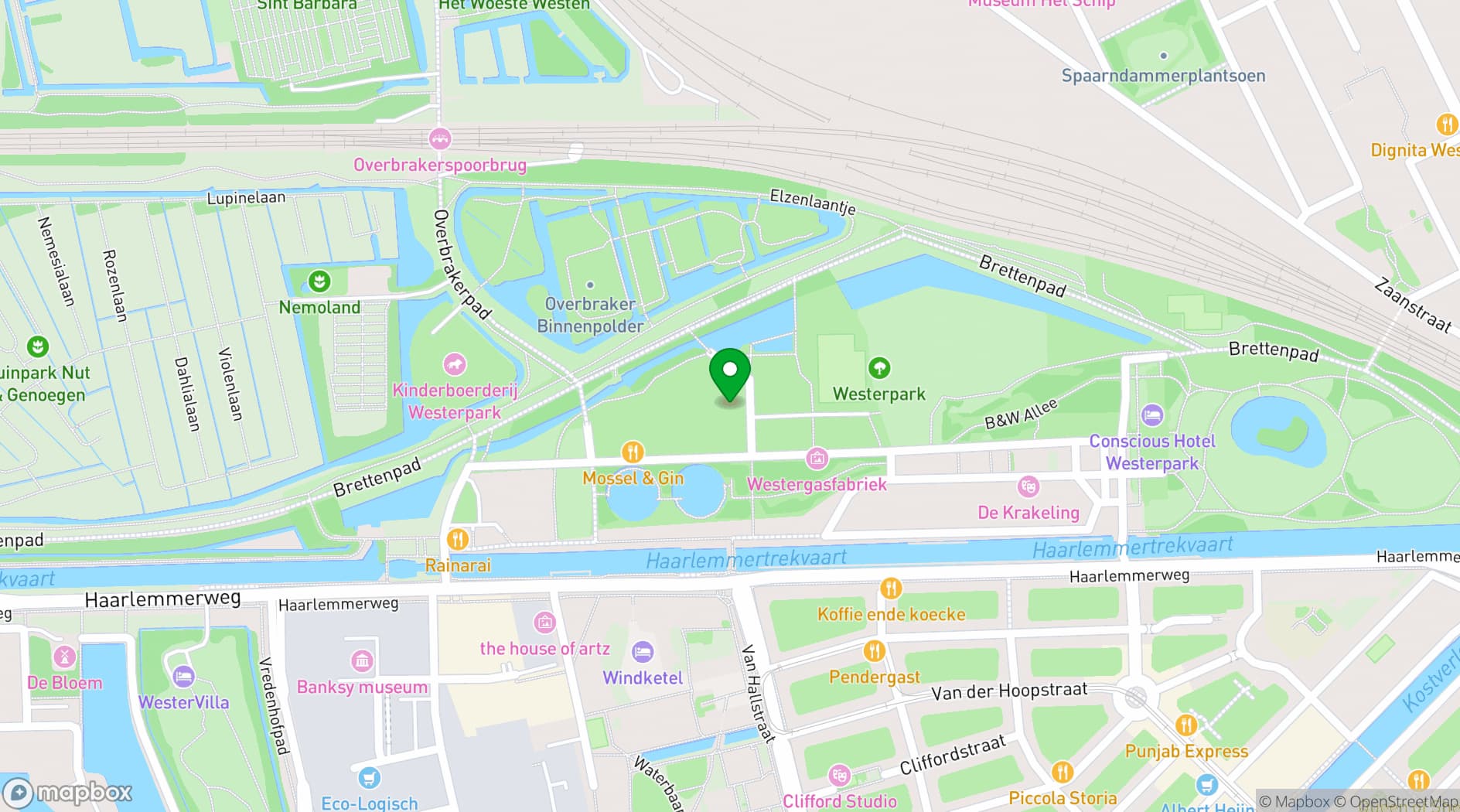 Map showing Westergas