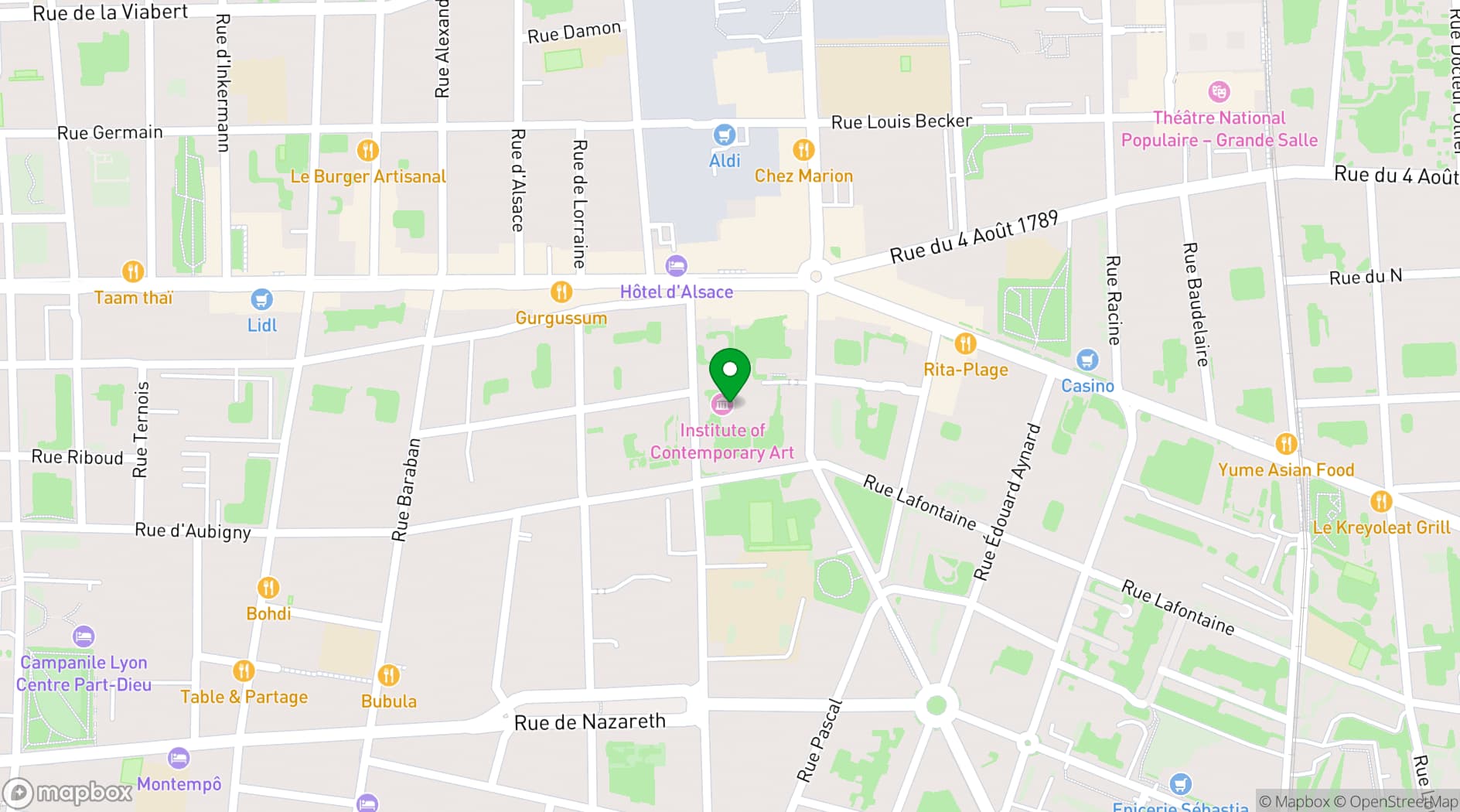 Map showing Institut d’art contemporain