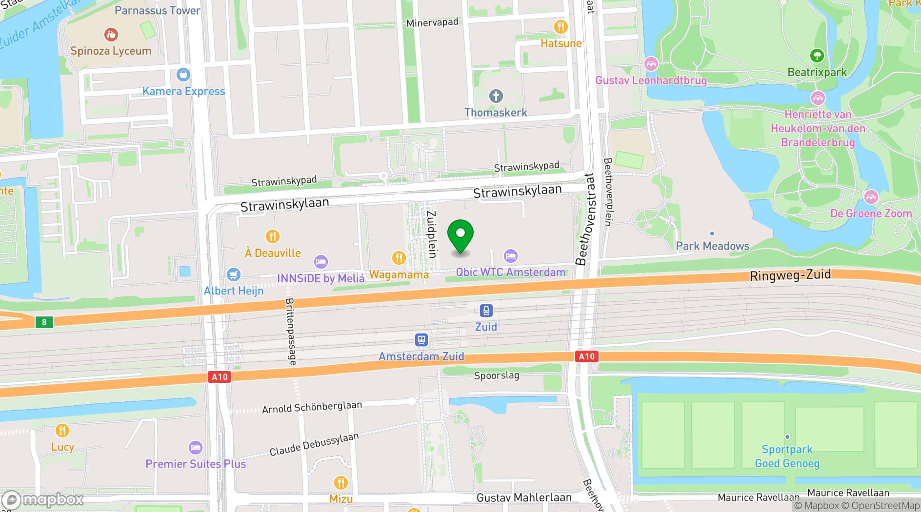 Map showing WTC Amsterdam