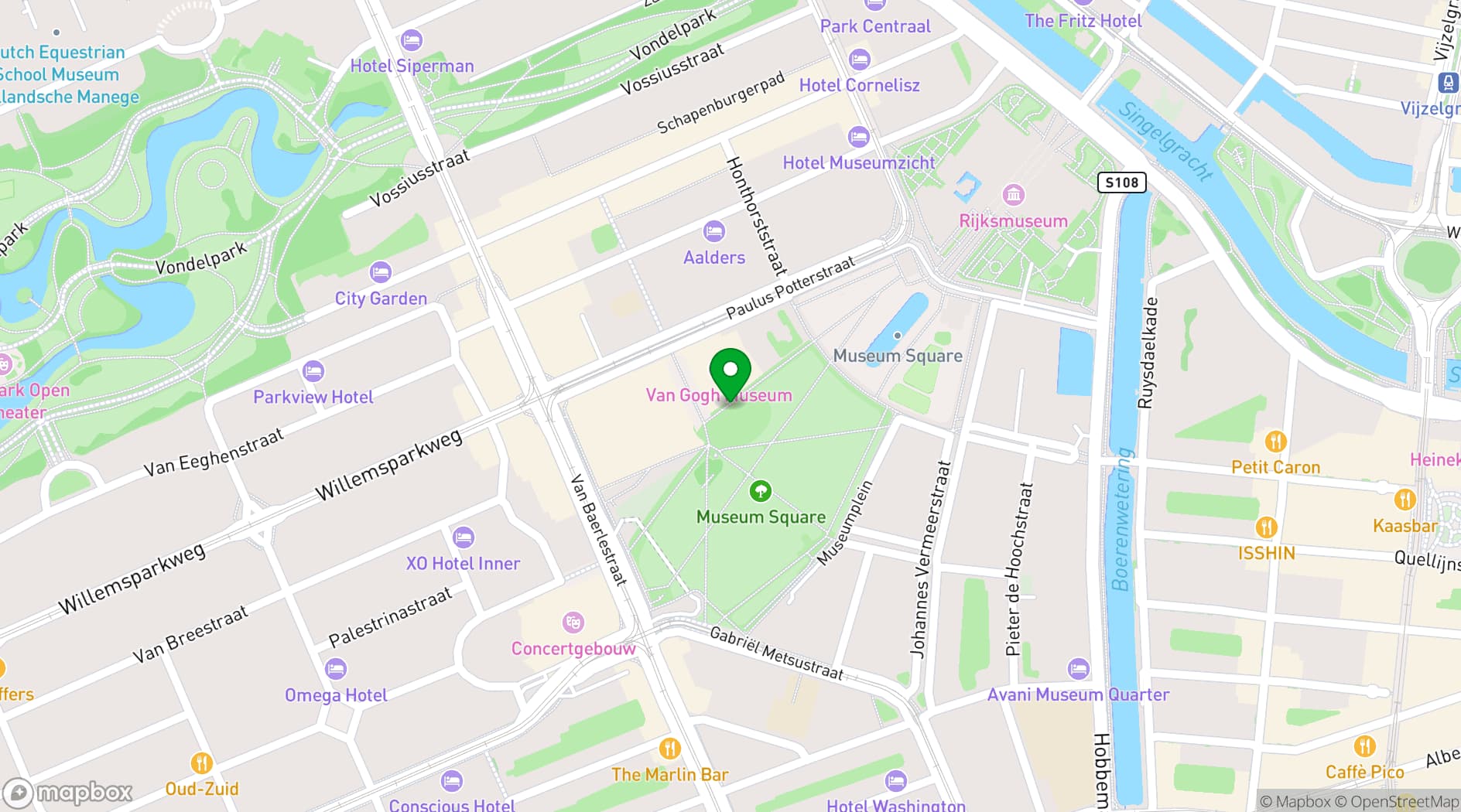Map showing Van Gogh Museum