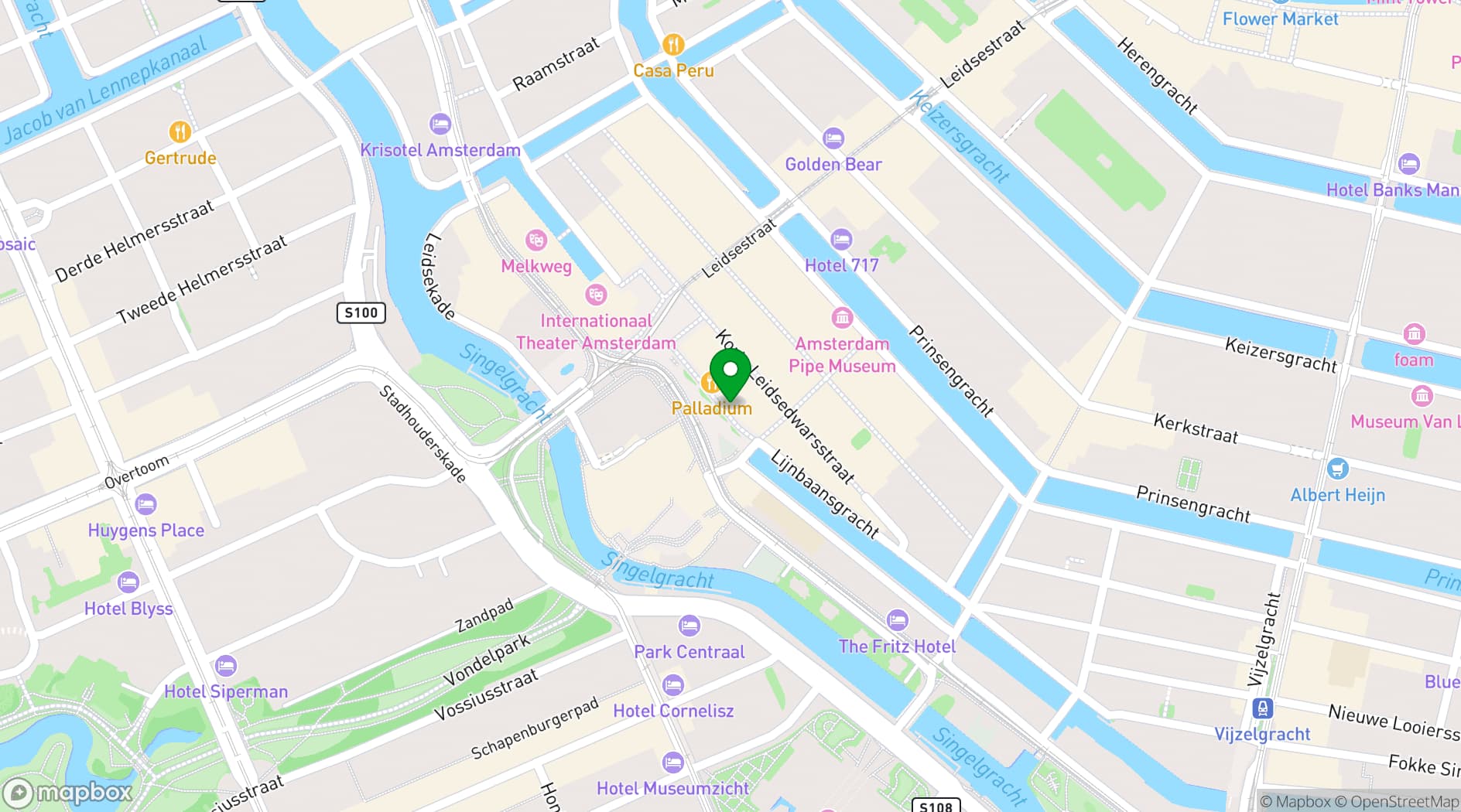 Map showing De Balie