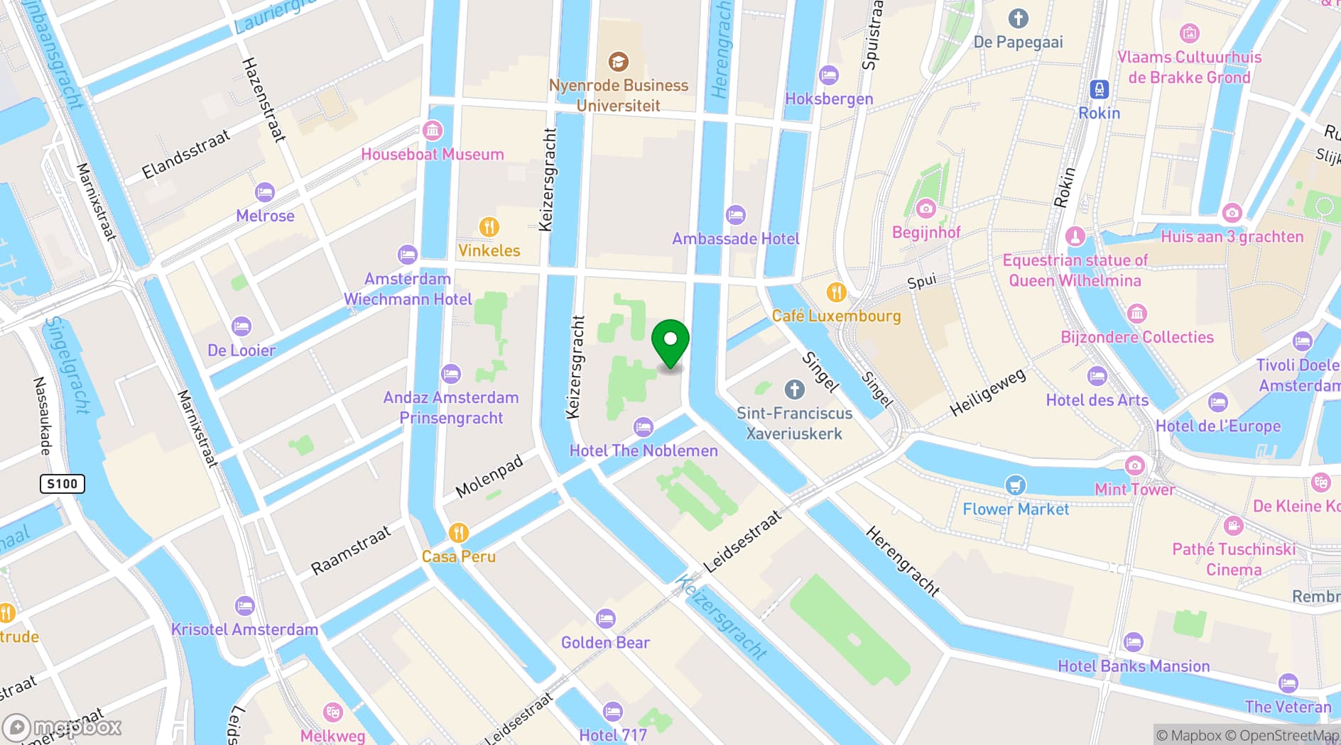 Map showing Museum of the Canals