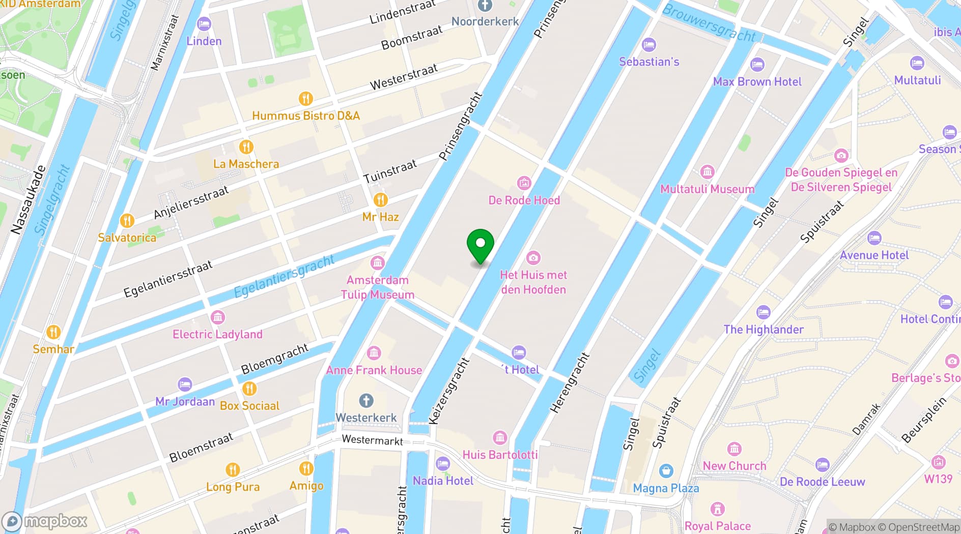 Map showing Canal House