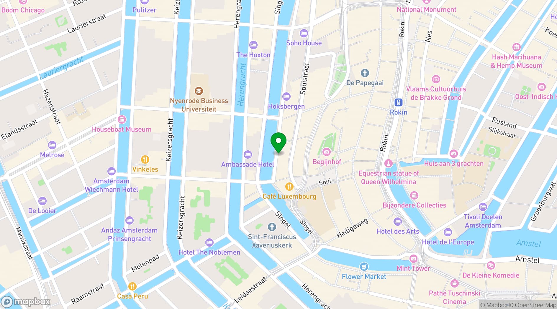 Map showing Restaurant d'Vijff Vlieghen