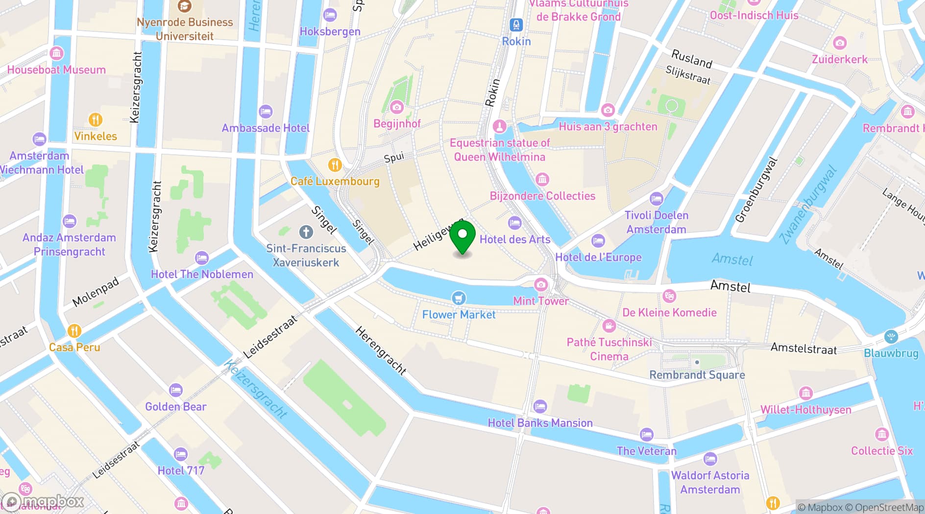 Map showing Blue Amsterdam
