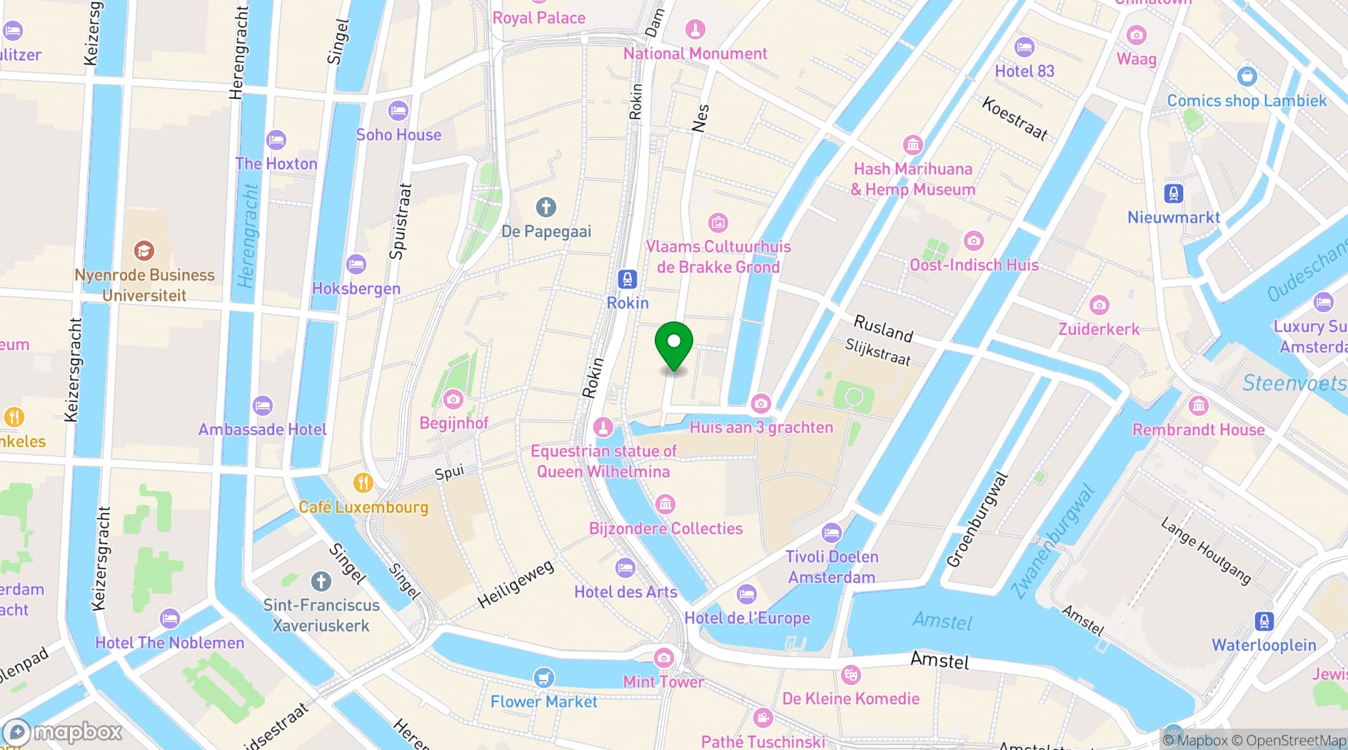 Map showing TOBACCO Theater